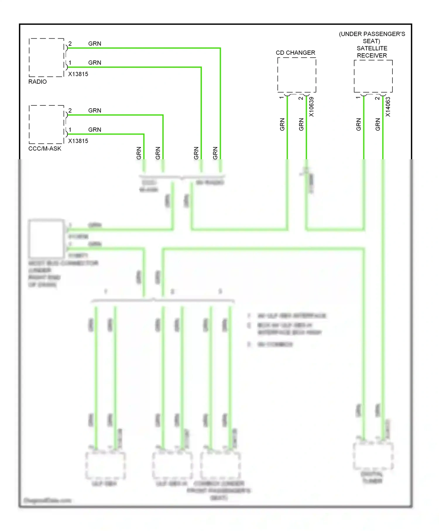 MINI Cooper I (2000-2015) combox (under front passenger's seat) wiring diagram  (1 of 1)