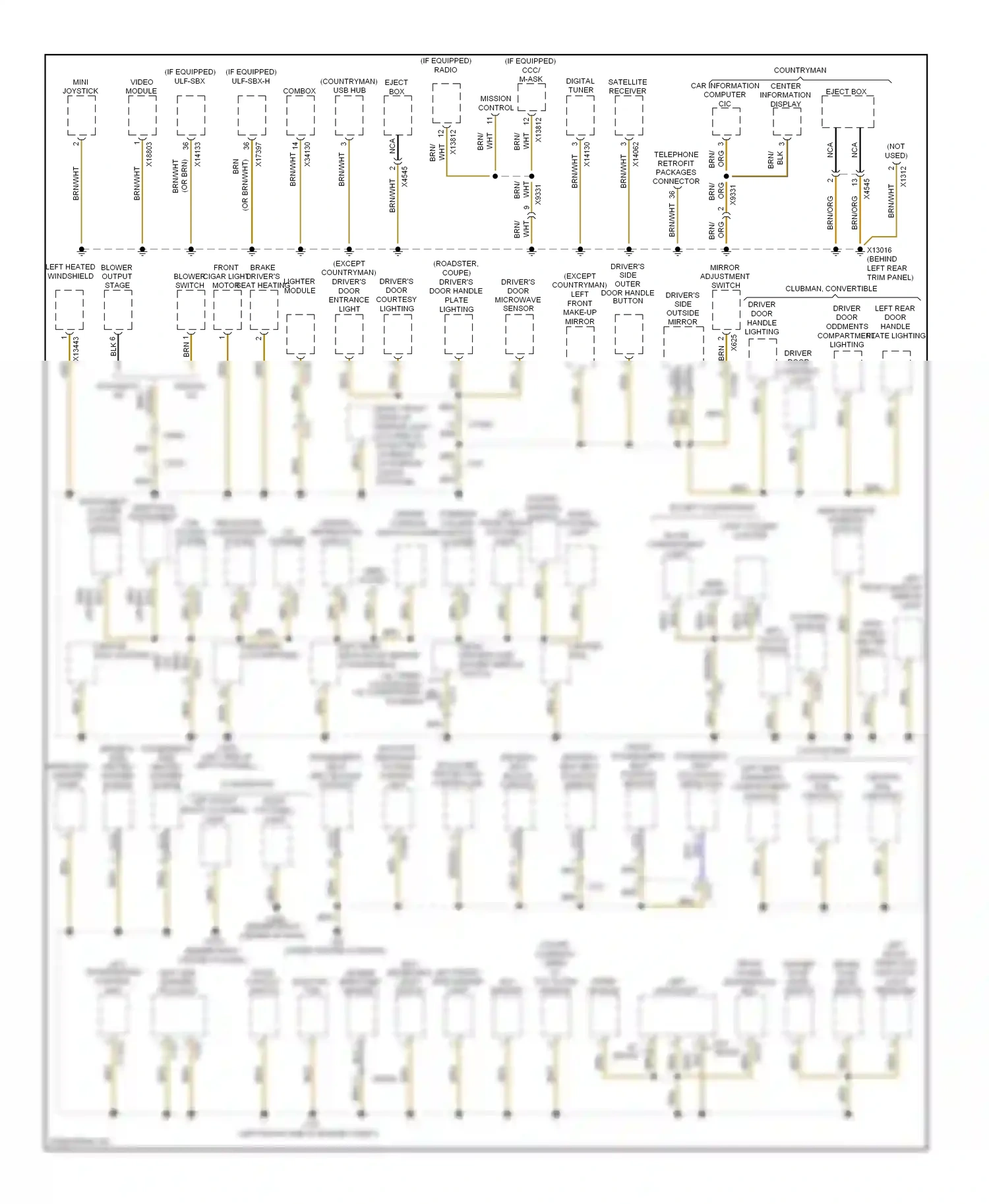 MINI Cooper I (2000-2015) combox wiring diagram  (1 of 1)