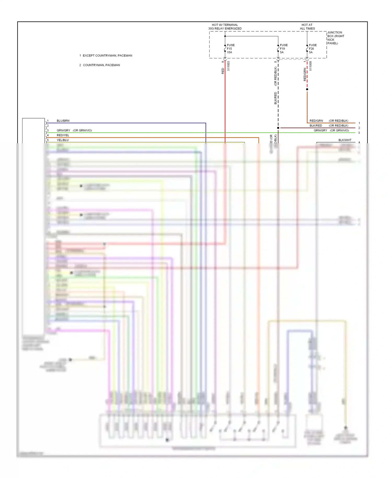 MINI Cooper I (2000-2015) (left front side of engine compt.) wiring diagram  (19 of 20)