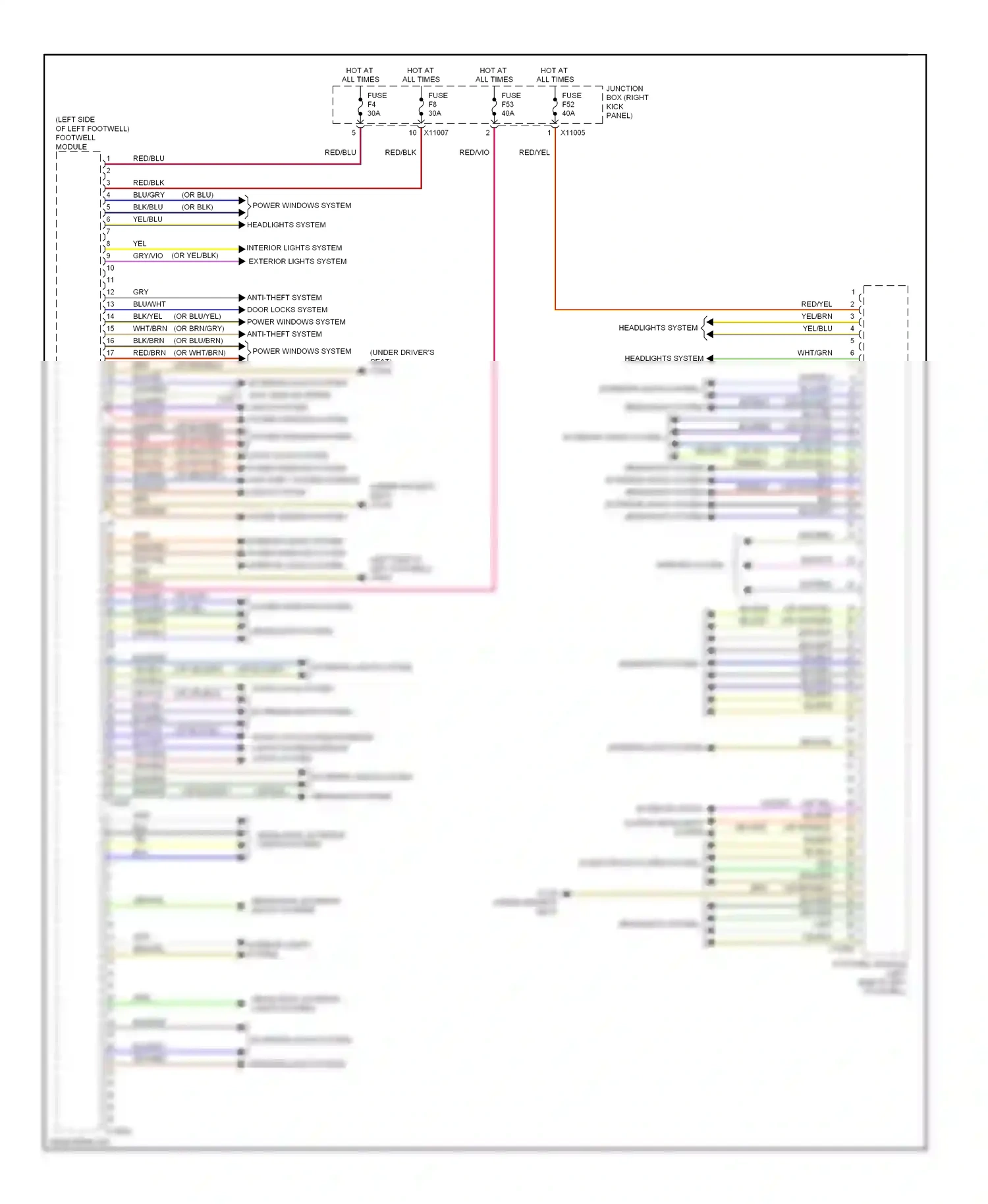 MINI Cooper I (2000-2015) (or blu/red) wiring diagram  (1 of 7)