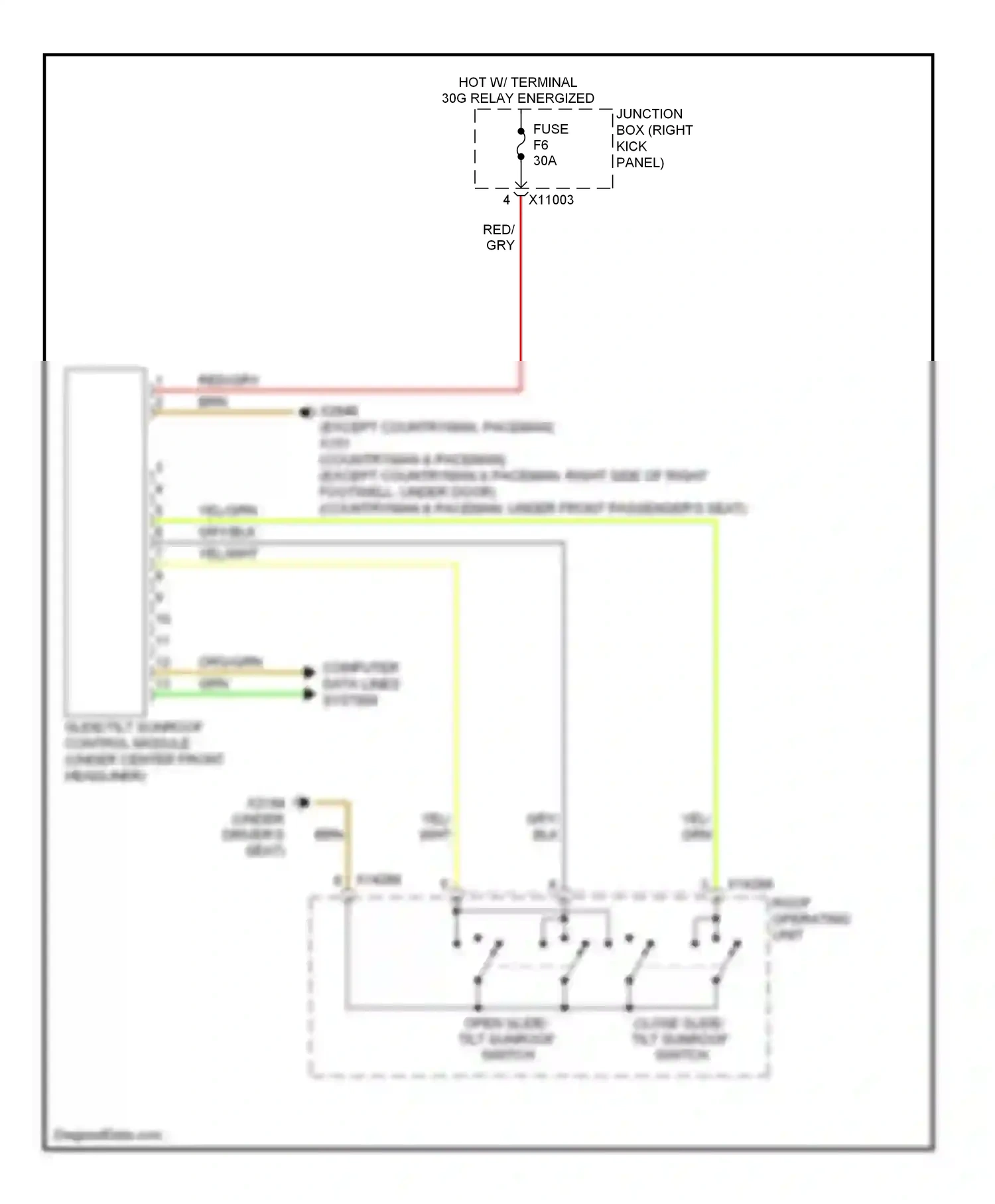 MINI Cooper I (2000-2015) roof operating unit wiring diagram  (14 of 15)