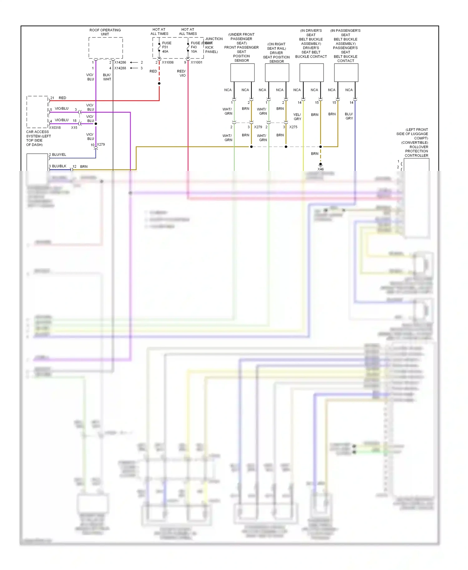 MINI Cooper II facelift (2010-2015) multiple restraint system control unit (center console) wiring diagram  (3 of 3)