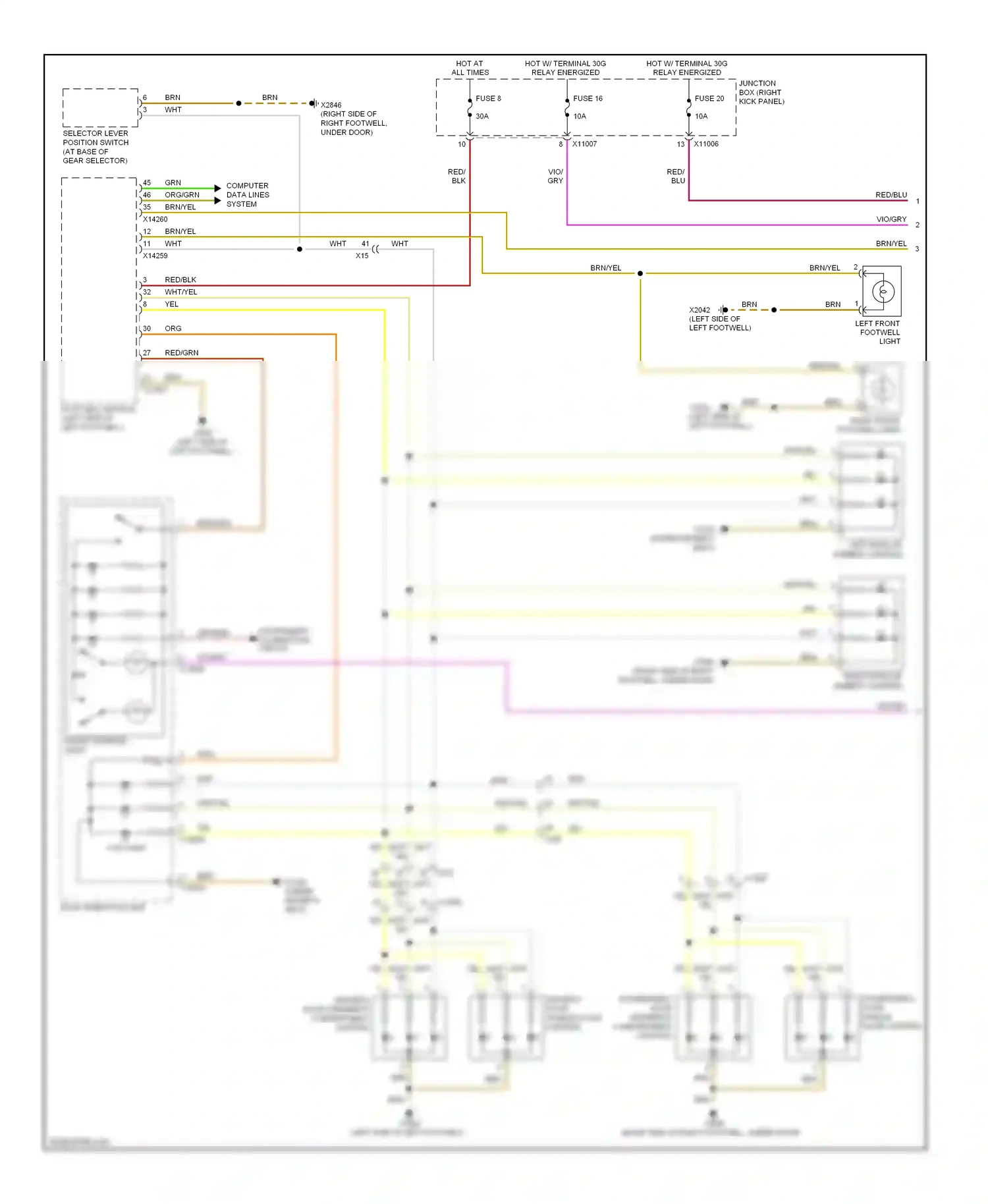 MINI Cooper II facelift (2010-2015) oddments compartment lighting wiring diagram  (1 of 1)