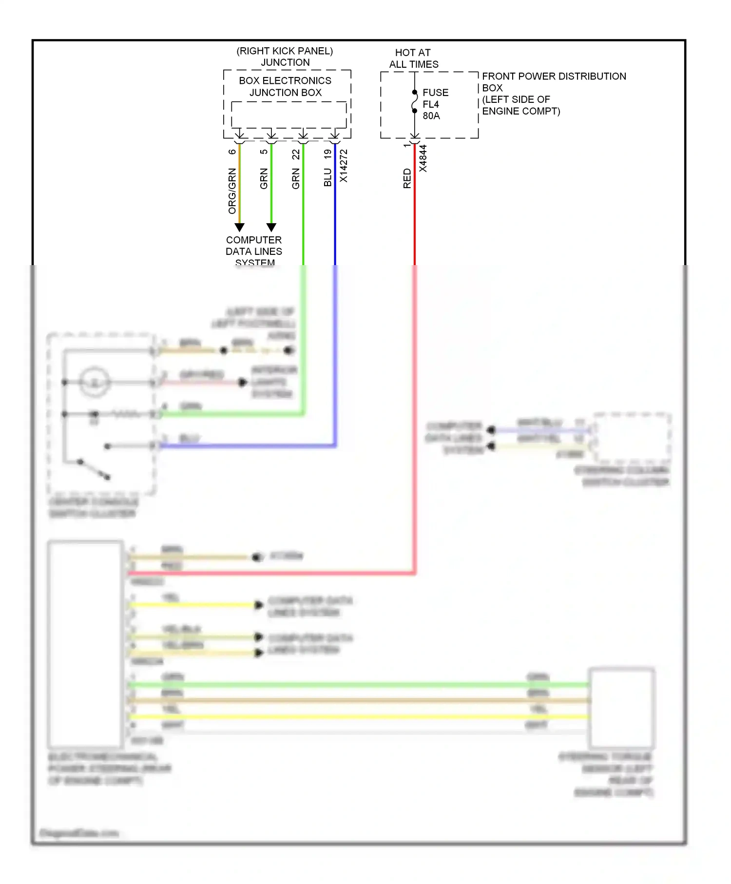 MINI Cooper II facelift (2010-2015) (right kick panel) junction box wiring diagram  (1 of 6)