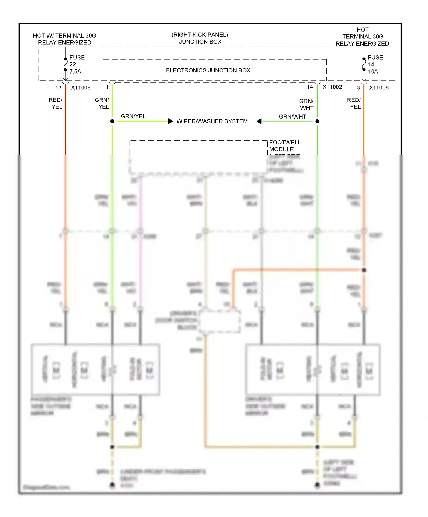 MINI Cooper II facelift (2010-2015) (right kick panel) junction box wiring diagram  (6 of 6)