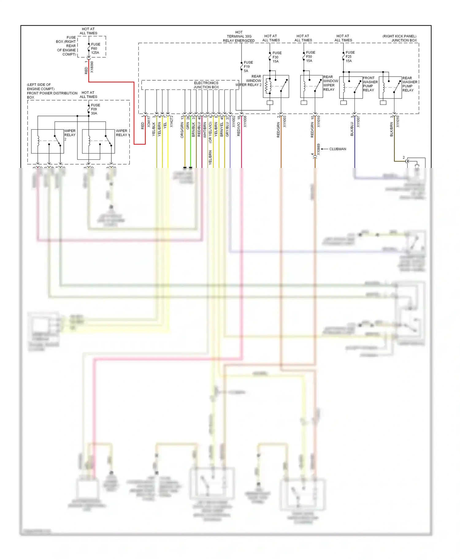 MINI Cooper II facelift (2010-2015) (right kick panel) junction box wiring diagram  (2 of 6)