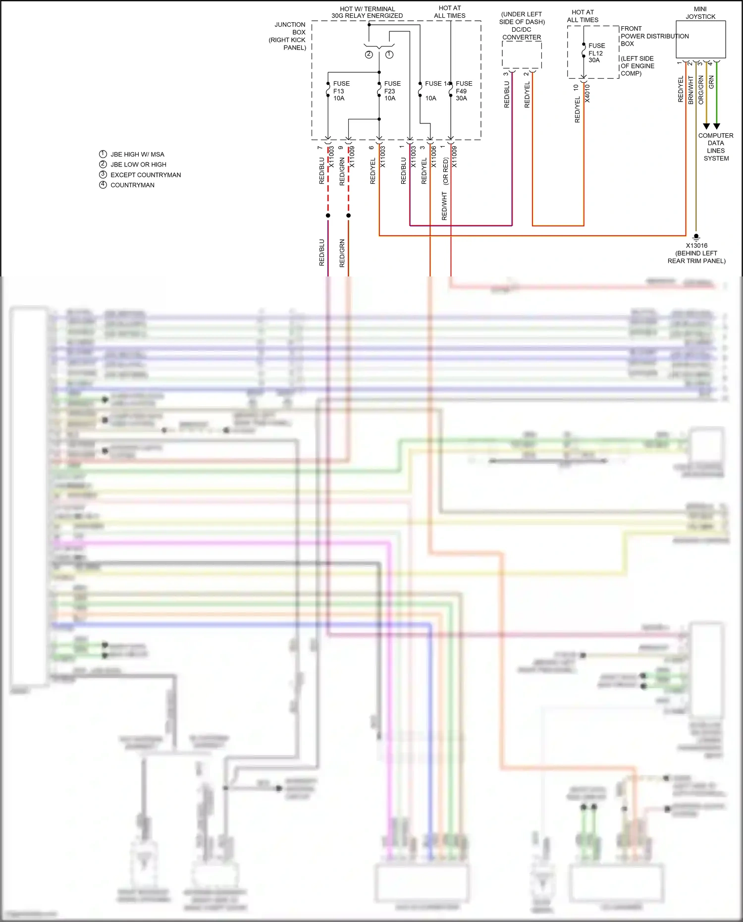 MINI Cooper II facelift (2010-2015) (right kick panel) wiring diagram  (49 of 57)
