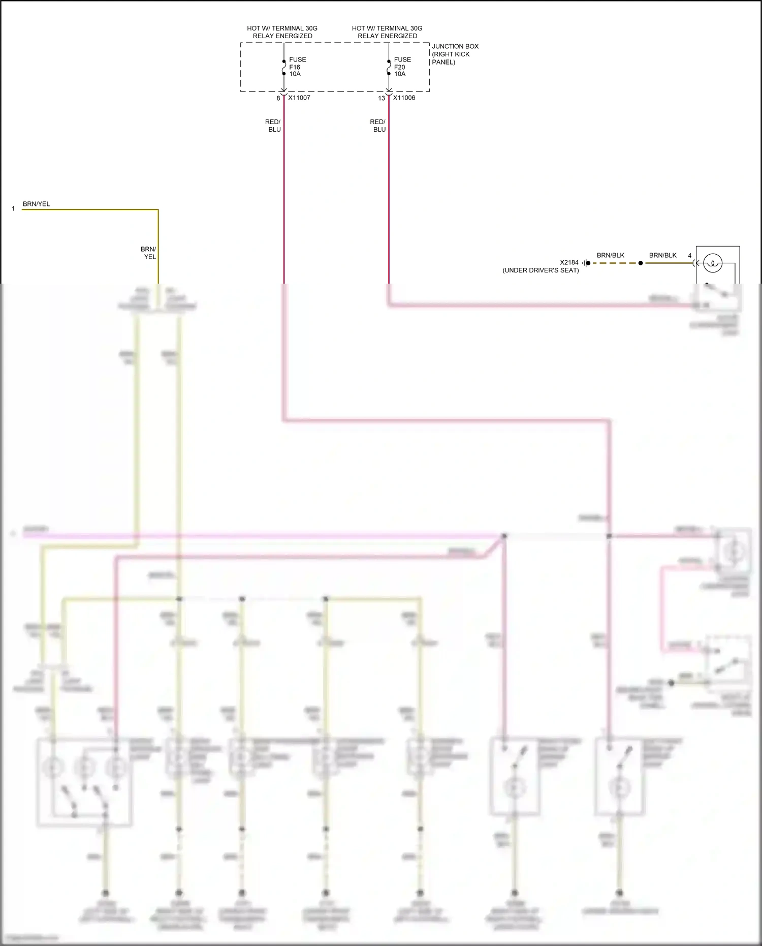 MINI Cooper II facelift (2010-2015) (right kick panel) wiring diagram  (42 of 57)