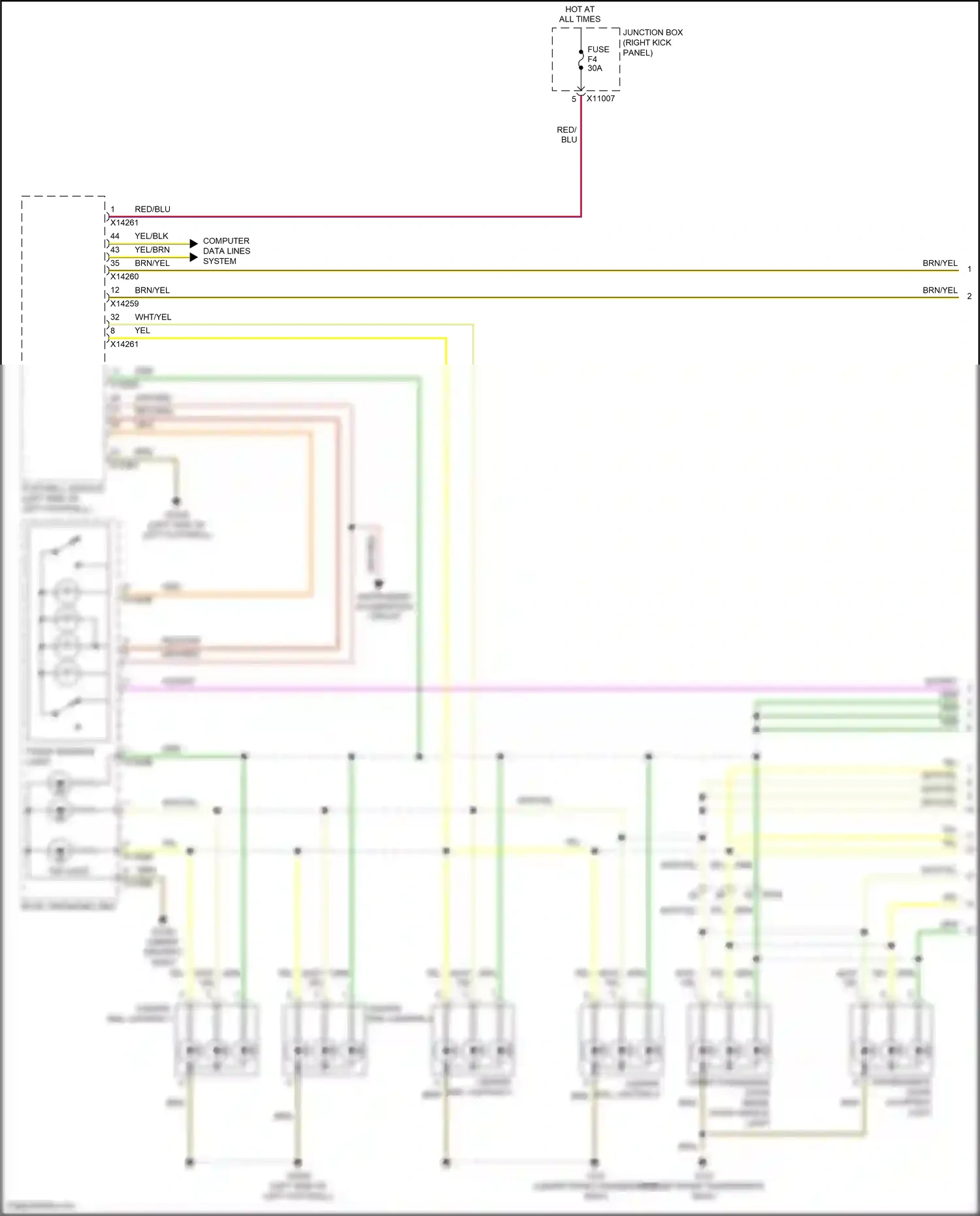 MINI Cooper II facelift (2010-2015) (right kick panel) wiring diagram  (53 of 57)