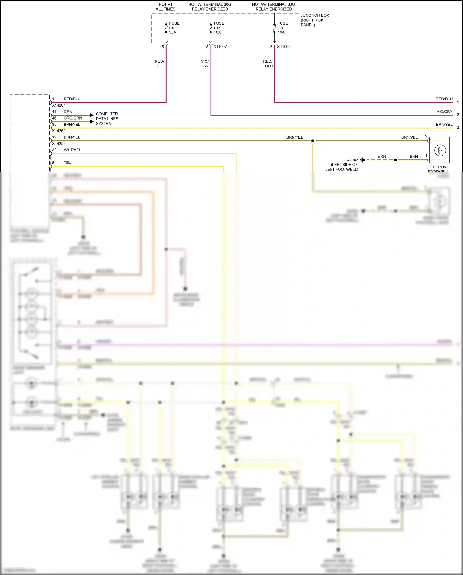 MINI Cooper II facelift (2010-2015) (right kick panel) wiring diagram  (51 of 57)
