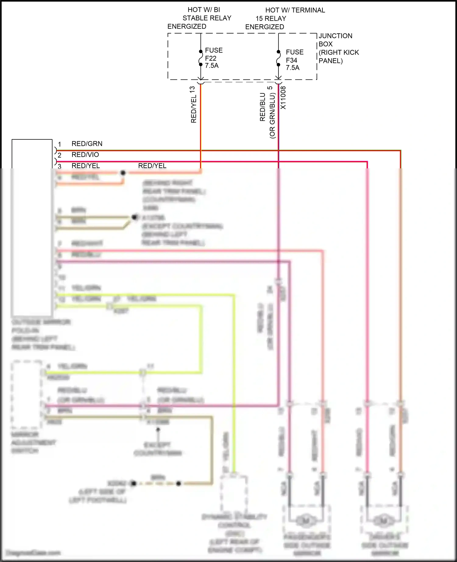 MINI Cooper II facelift (2010-2015) (right kick panel) wiring diagram  (32 of 57)
