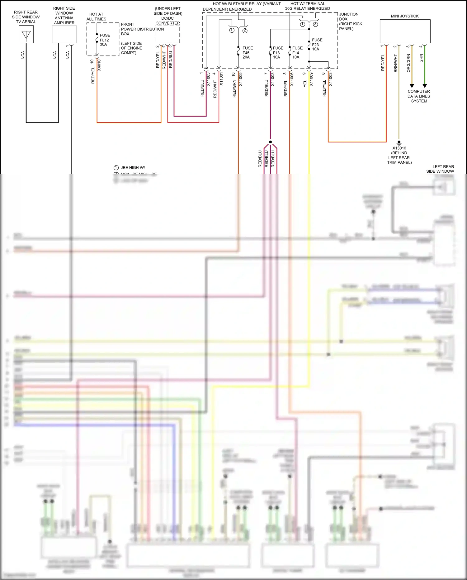 MINI Cooper II facelift (2010-2015) (right kick panel) wiring diagram  (45 of 57)