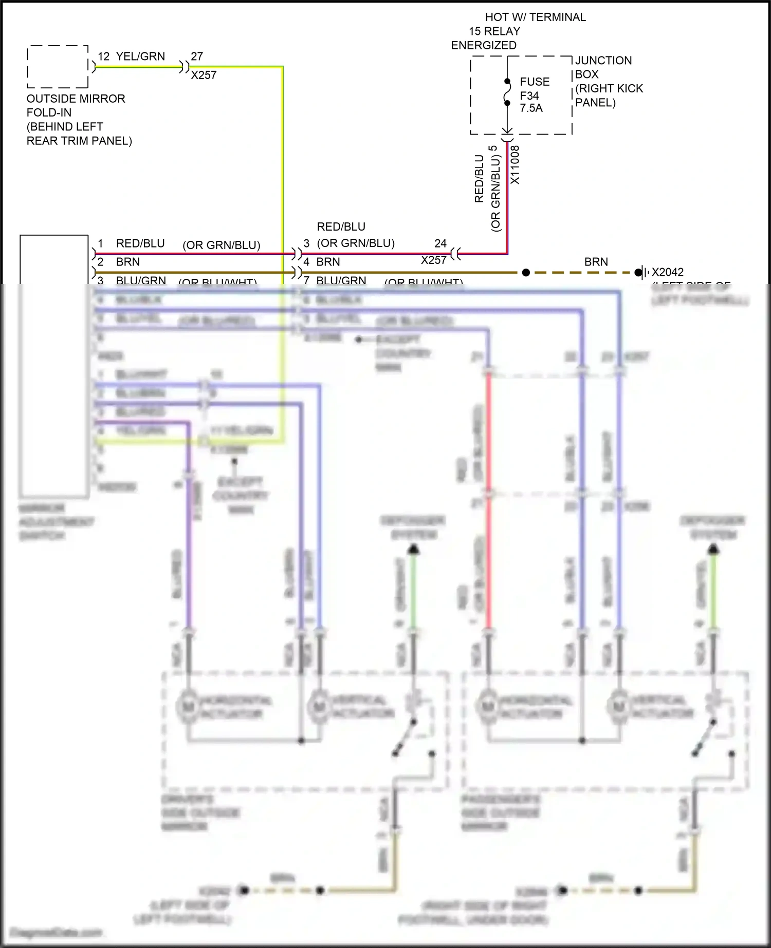 MINI Cooper II facelift (2010-2015) (right kick panel) wiring diagram  (33 of 57)