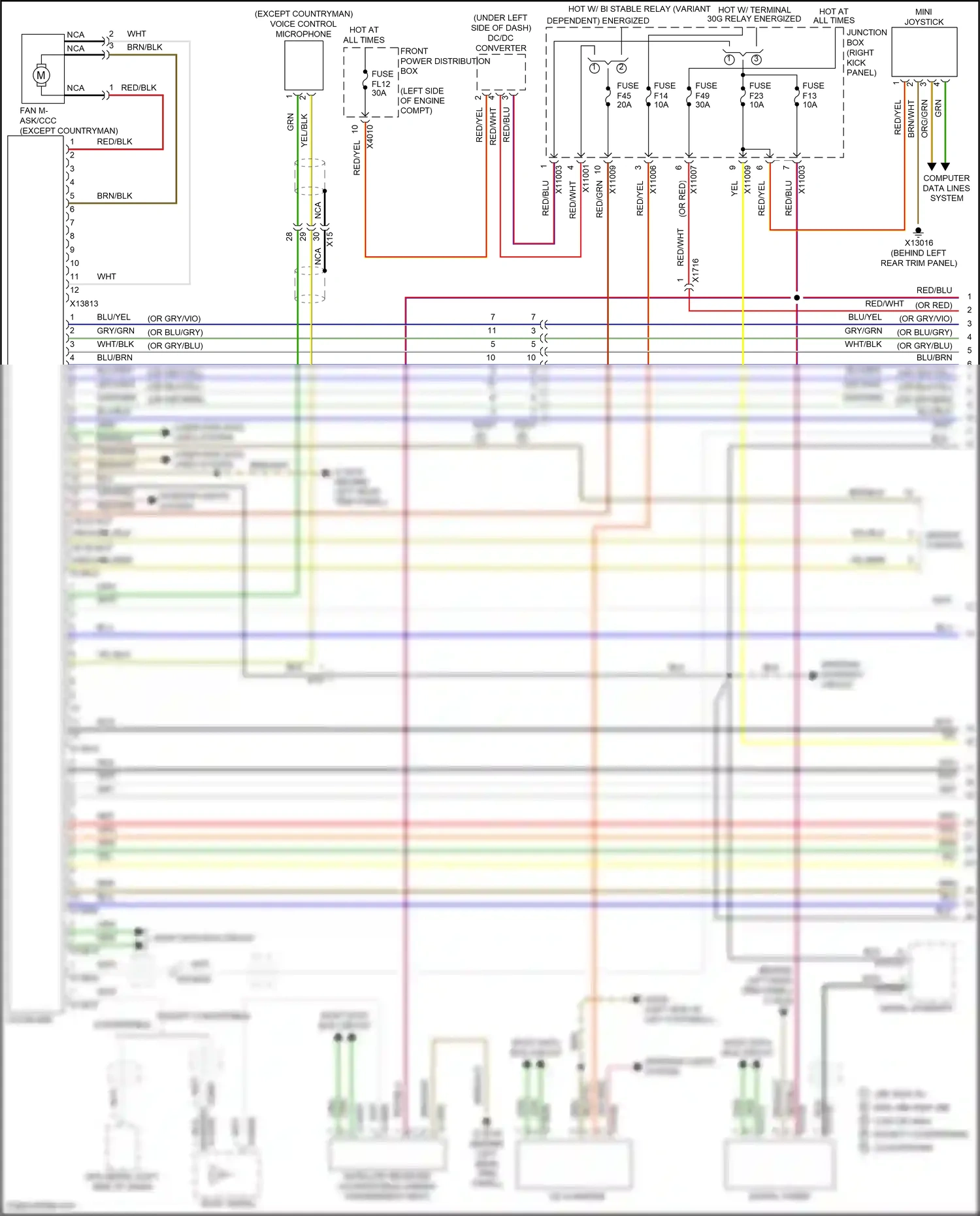 MINI Cooper II facelift (2010-2015) (right kick panel) wiring diagram  (44 of 57)