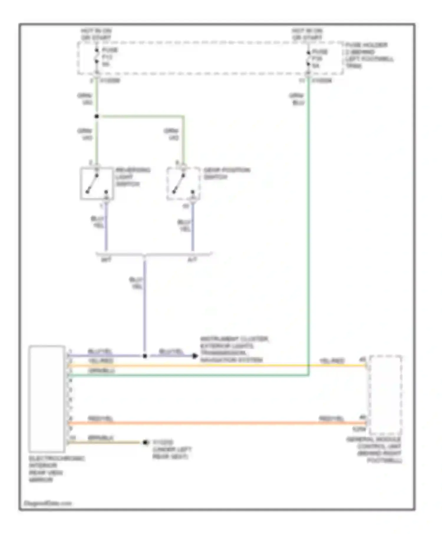 Cooper MINI II (2006-2010): Electrochromic mirror circuit, convertible