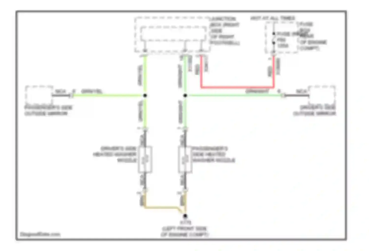 Cooper MINI II (2006-2010): Washer jet heater circuit, except convertible