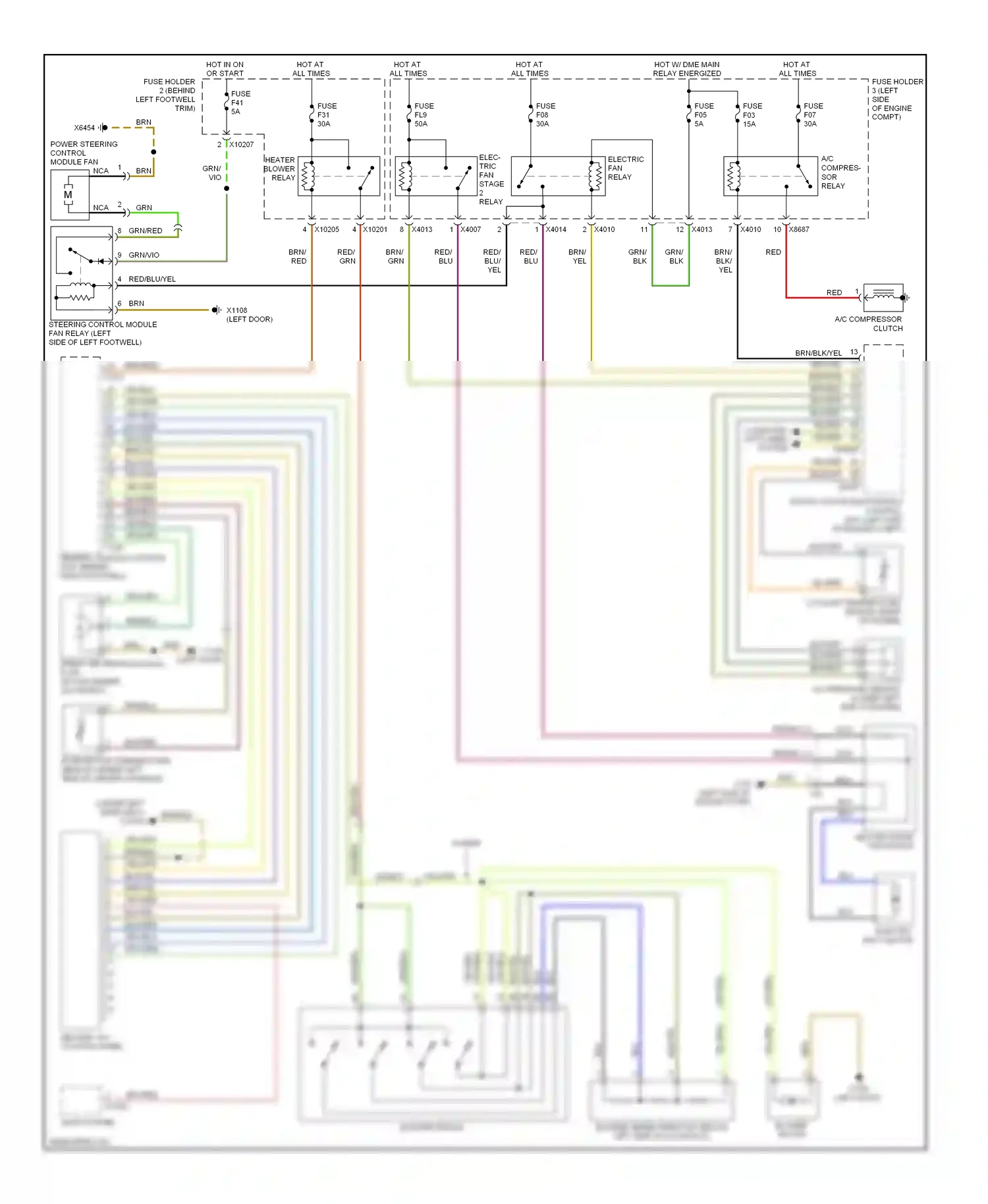 MINI Cooper II (2006-2010) a/c compres- sor relay wiring diagram  (1 of 1)