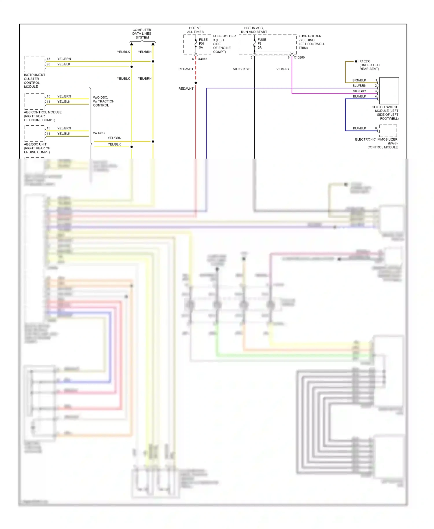 MINI Cooper II (2006-2010) accelerator pedal position sensor (below accelerator pedal) wiring diagram  (1 of 1)