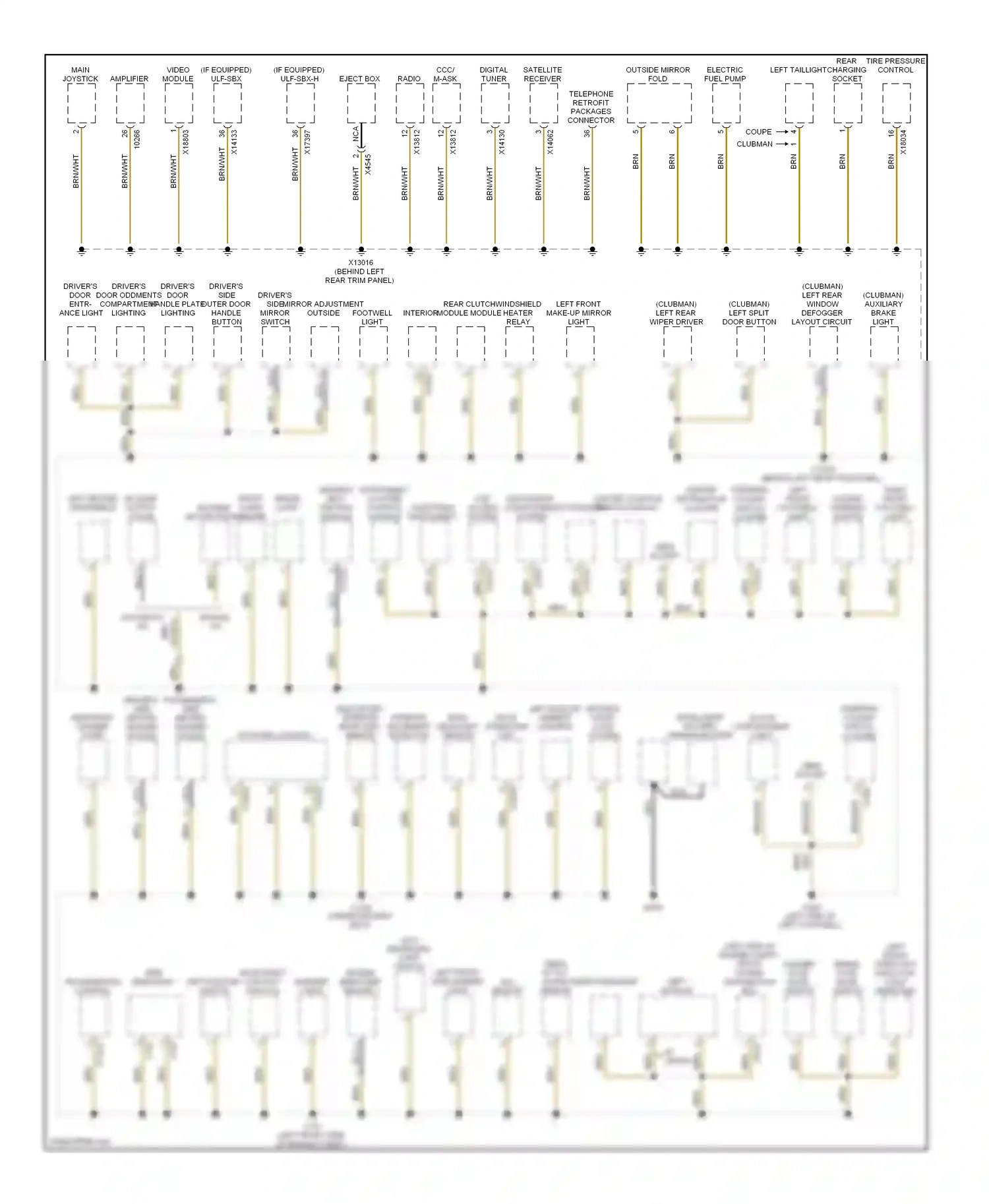 MINI Cooper II (2006-2010) amplifier wiring diagram  (2 of 4)