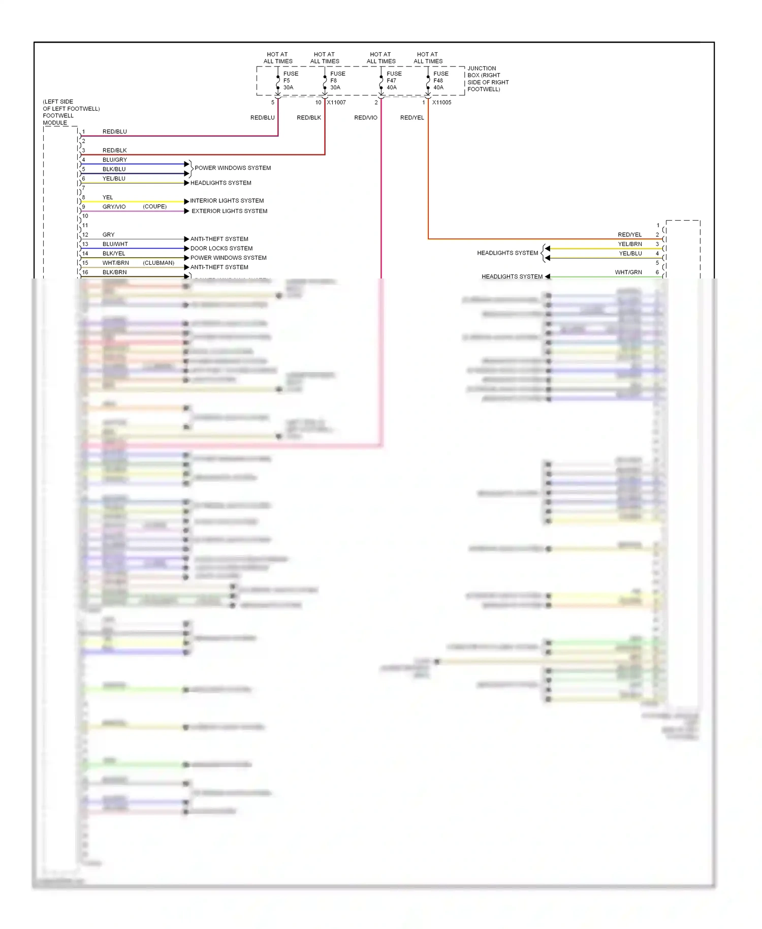MINI Cooper II (2006-2010) coupe wiring diagram  (2 of 9)