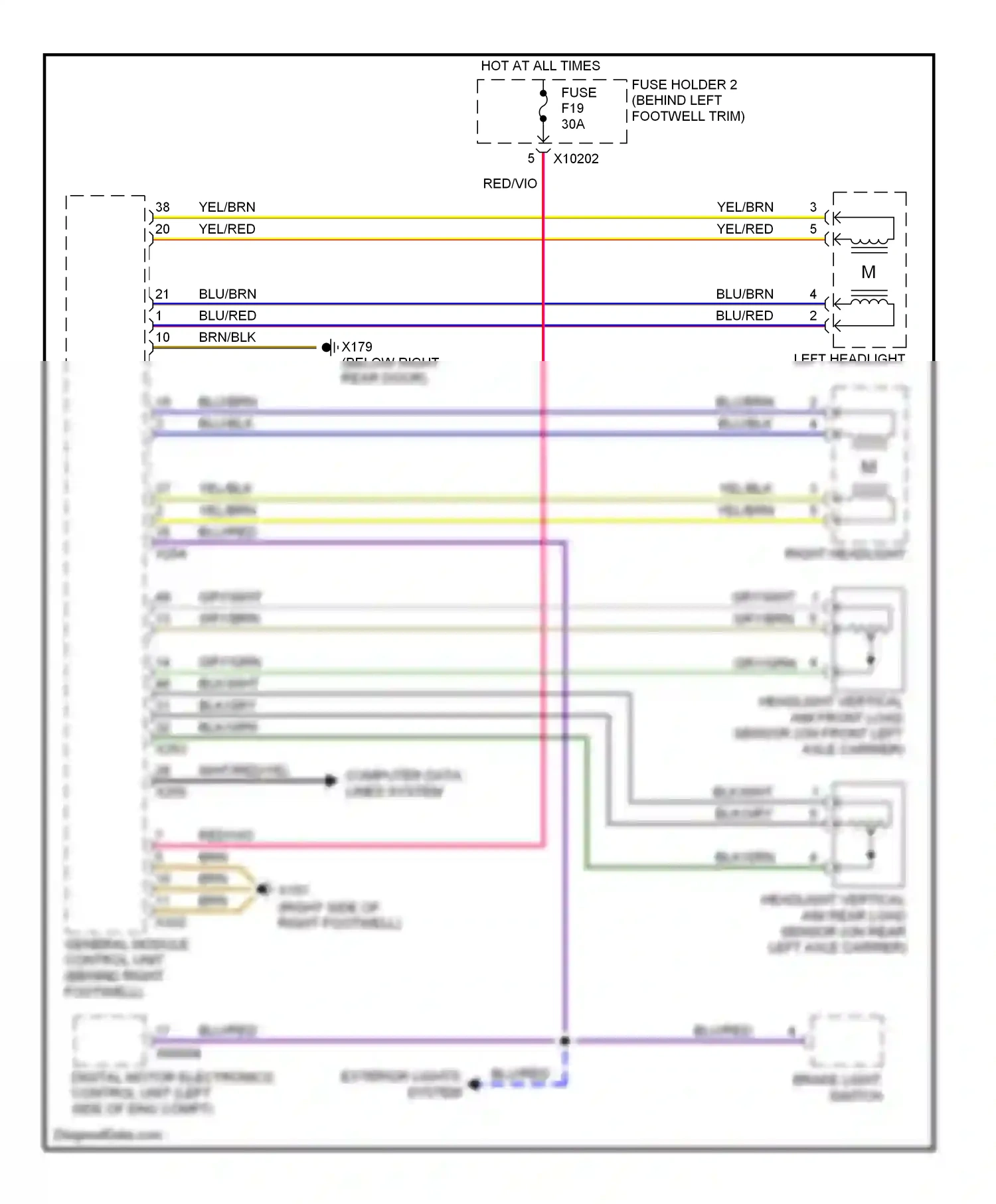 MINI Cooper II (2006-2010) digital motor electronics control unit (left side of eng compt) wiring diagram  (1 of 1)