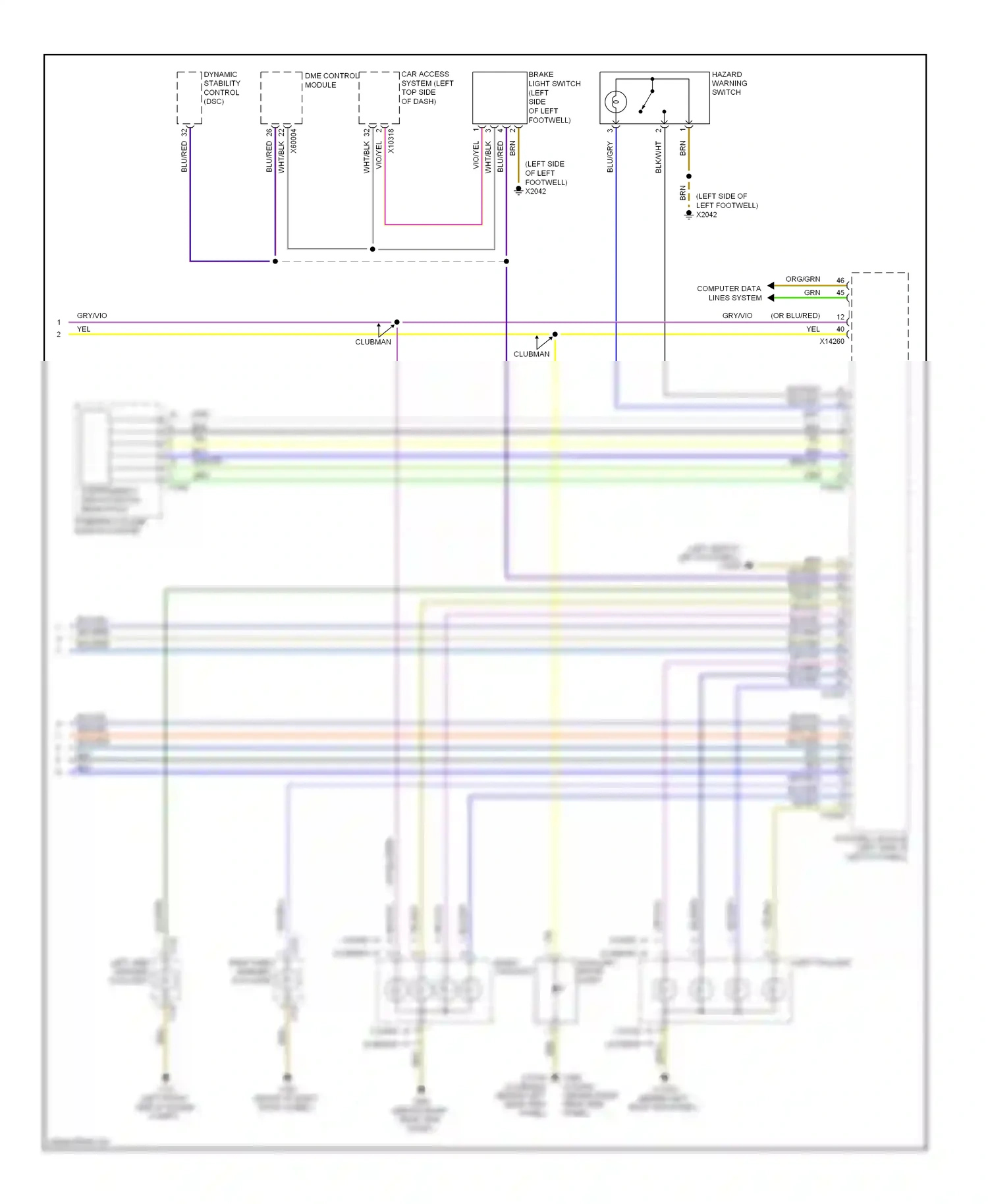 MINI Cooper II (2006-2010) dynamic stability control (dsc) wiring diagram  (2 of 6)