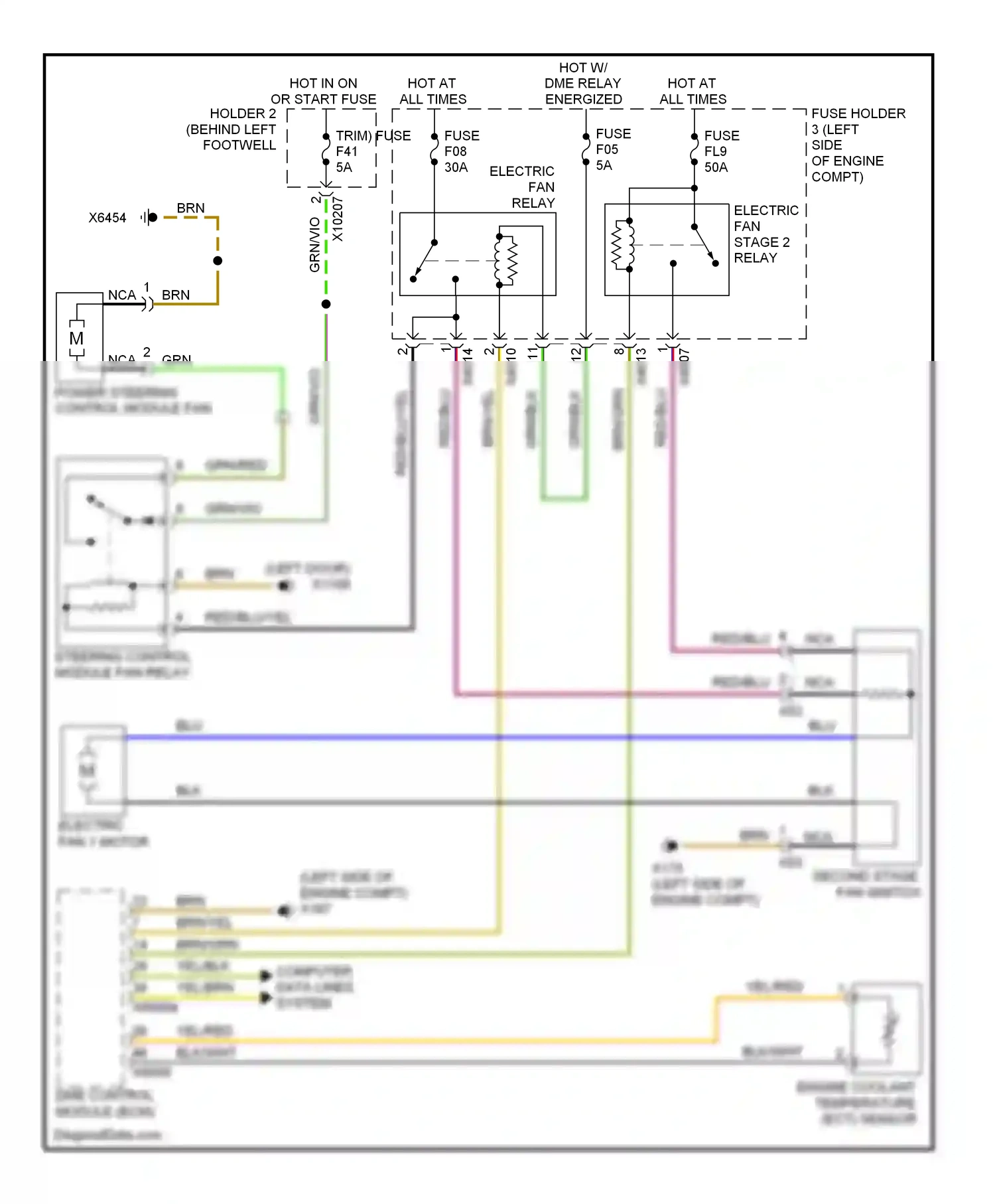 MINI Cooper II (2006-2010) engine coolant temperature (ect) sensor wiring diagram  (1 of 1)