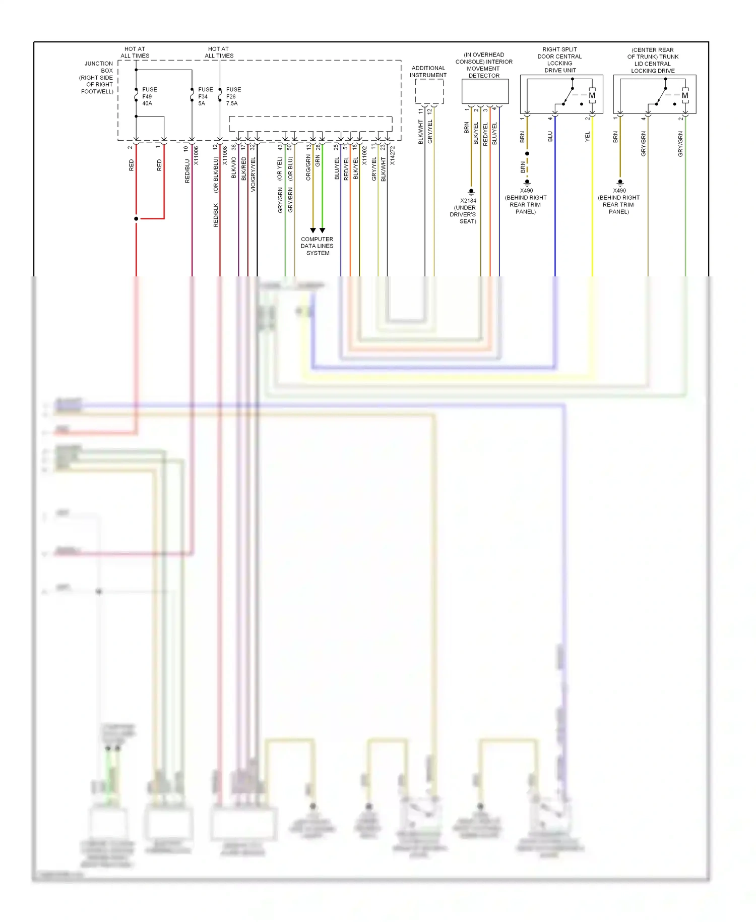 MINI Cooper II (2006-2010) fuse wiring diagram  (2 of 97)