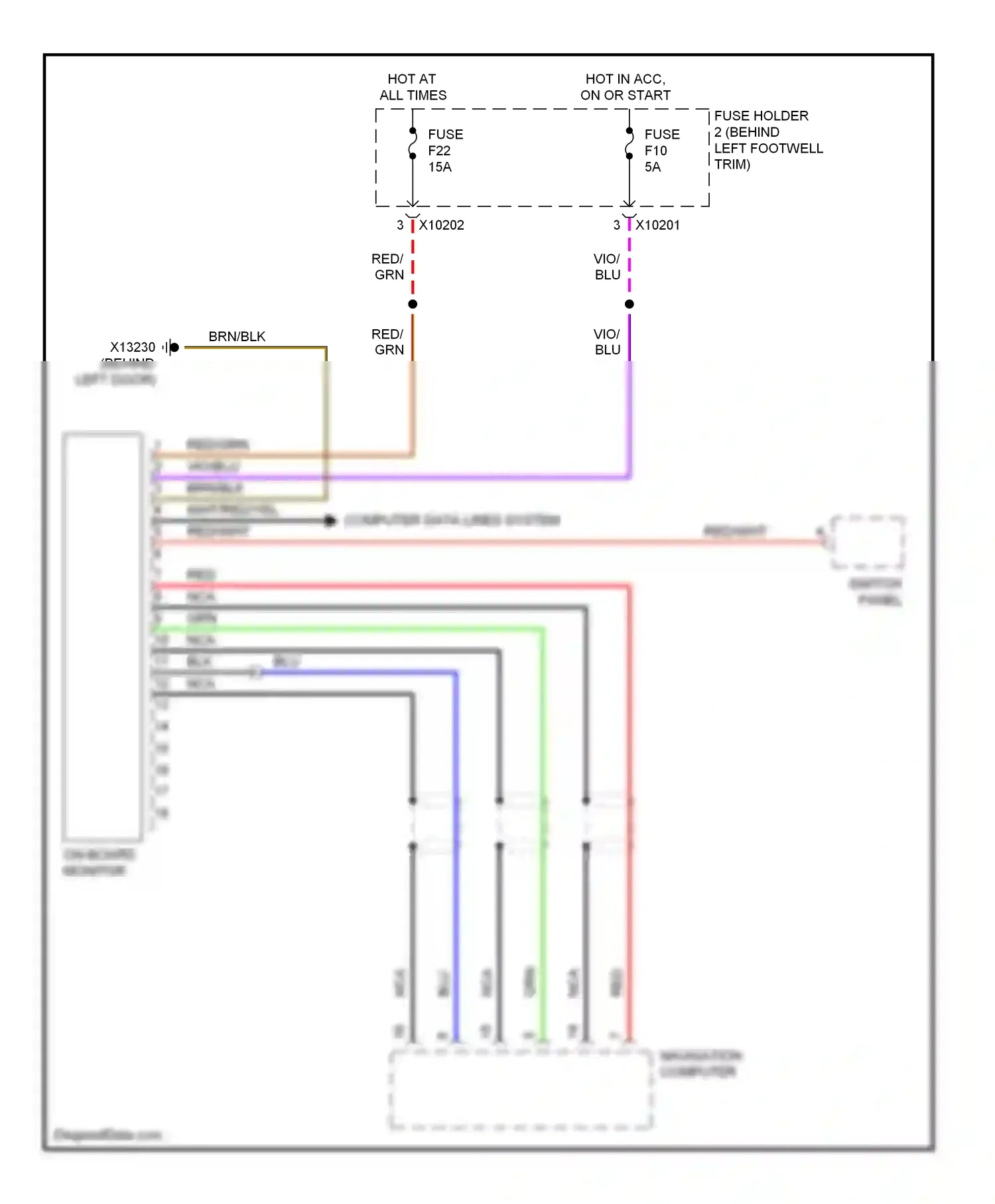 MINI Cooper II (2006-2010) fuse wiring diagram  (50 of 97)