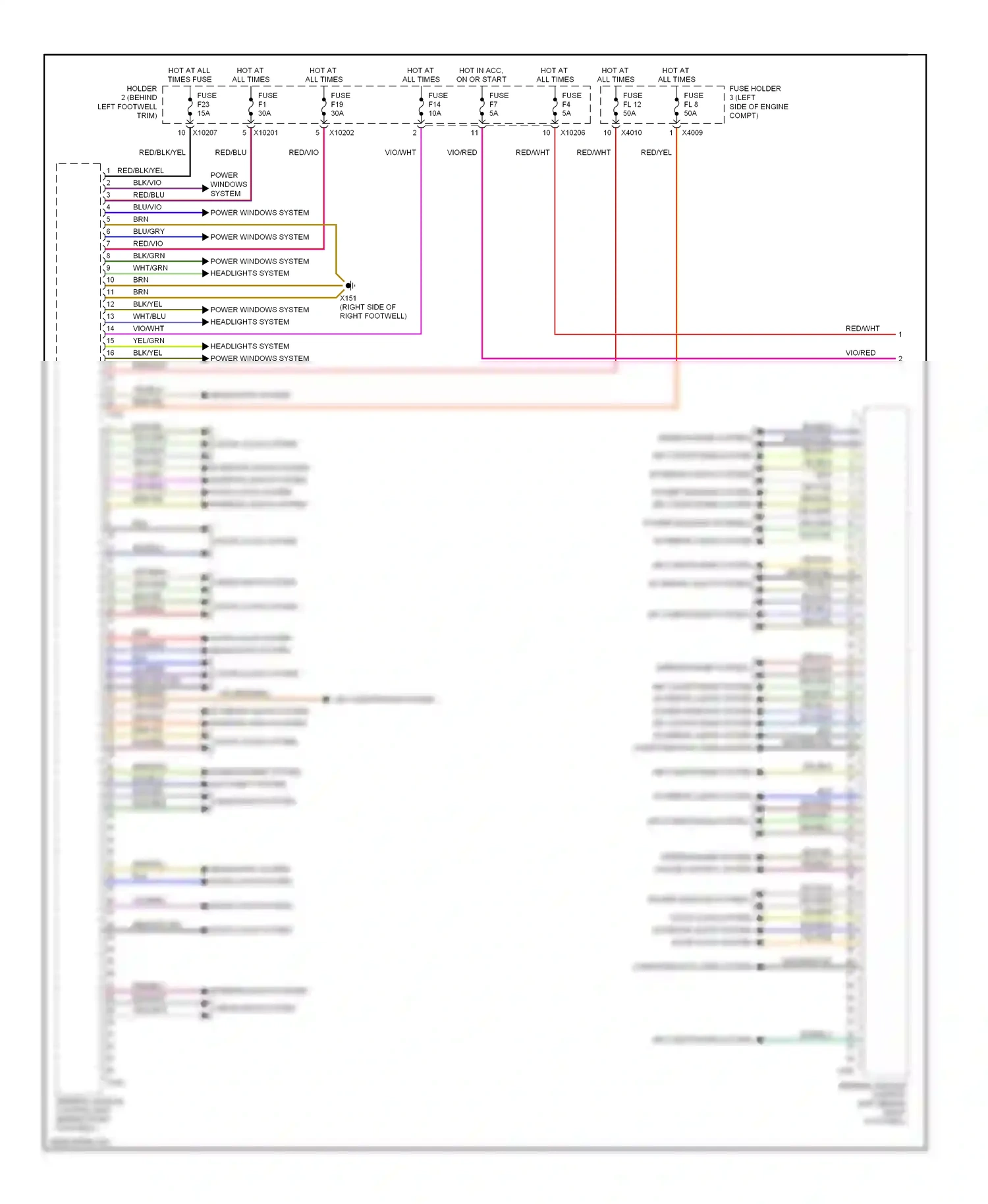 MINI Cooper II (2006-2010) fuse wiring diagram  (28 of 97)