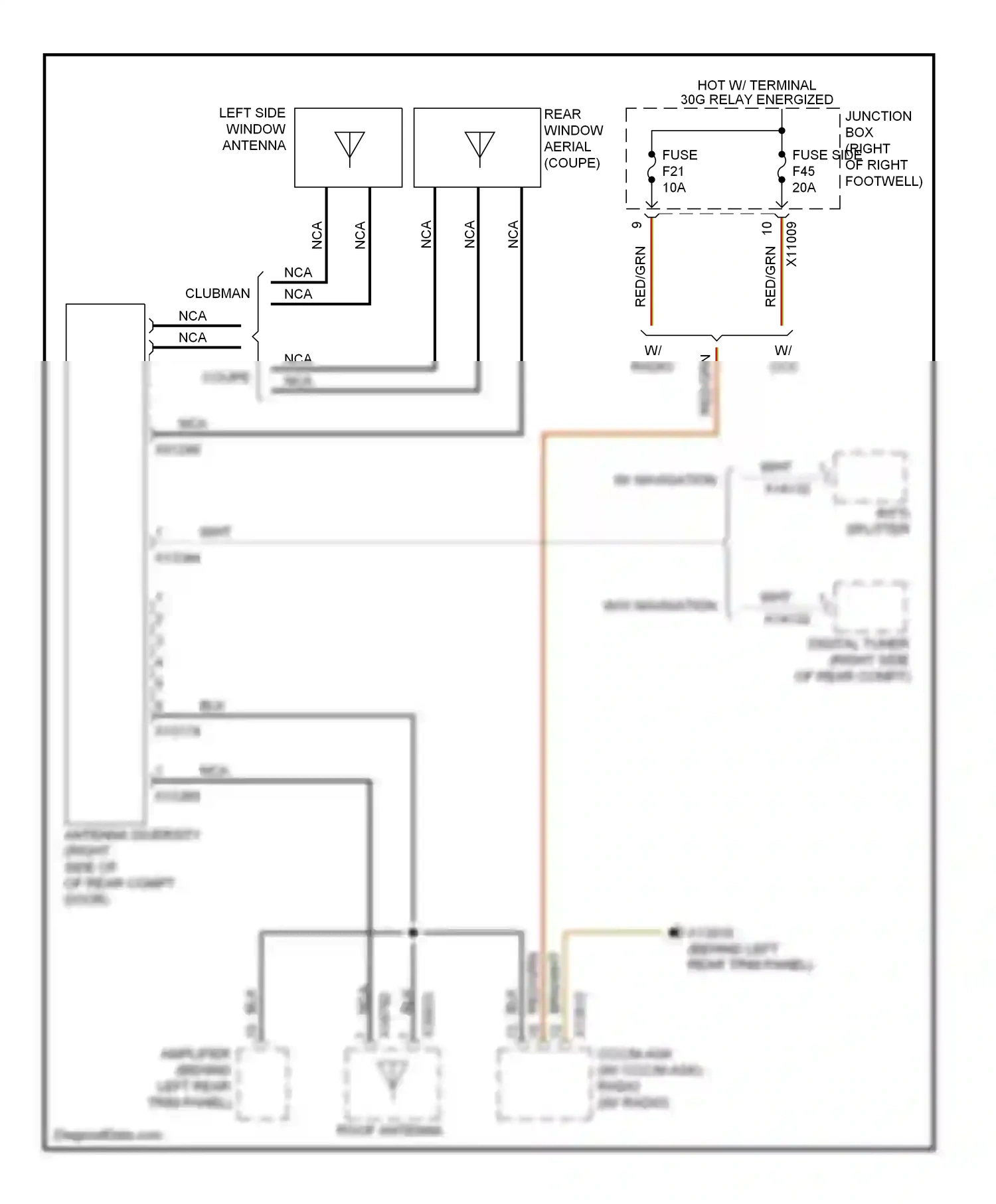 MINI Cooper II (2006-2010) fuse wiring diagram  (73 of 97)
