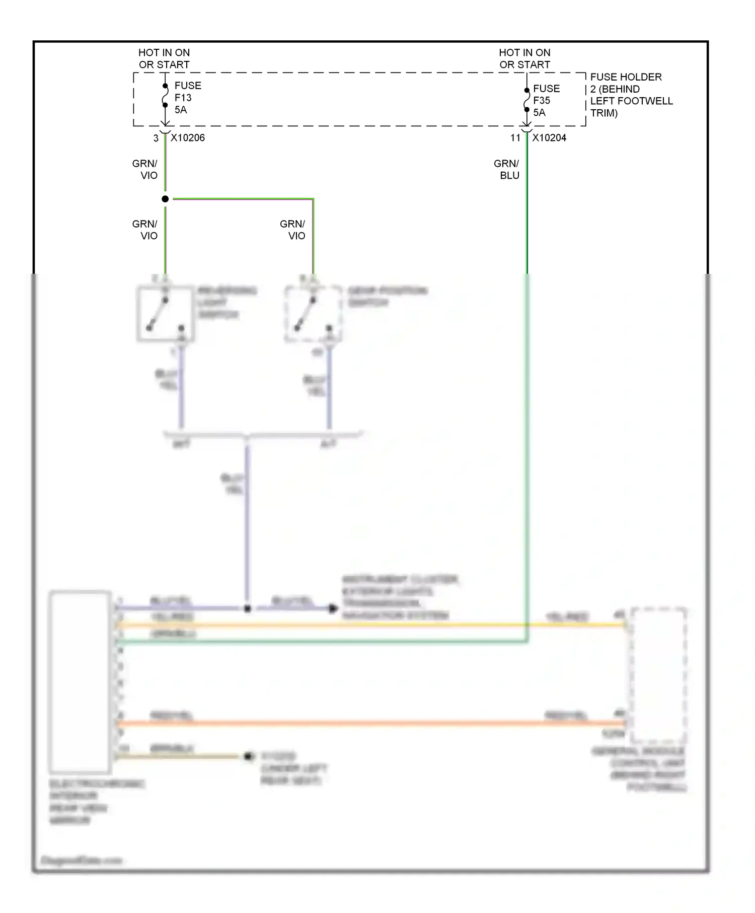 MINI Cooper II (2006-2010) fuse wiring diagram  (62 of 97)