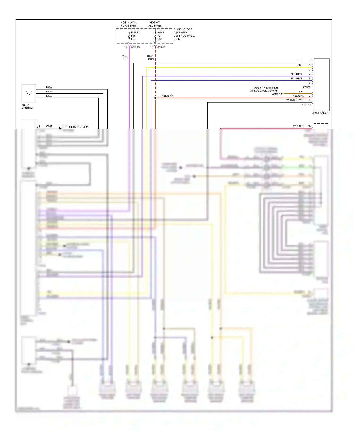 MINI Cooper II (2006-2010) navigation computer (under left front seat) wiring diagram  (3 of 5)