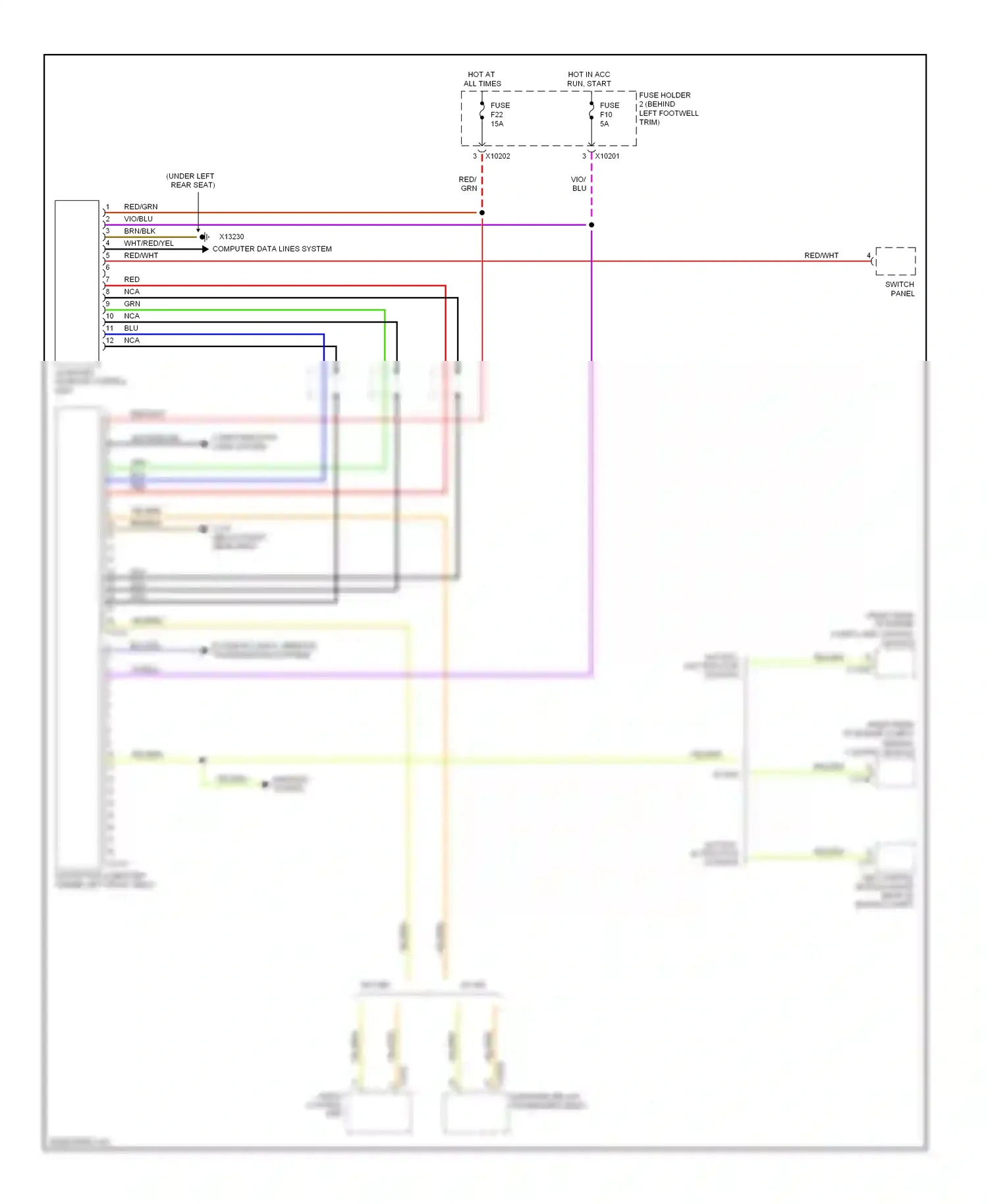 MINI Cooper II (2006-2010) navigation computer (under left front seat) wiring diagram  (5 of 5)