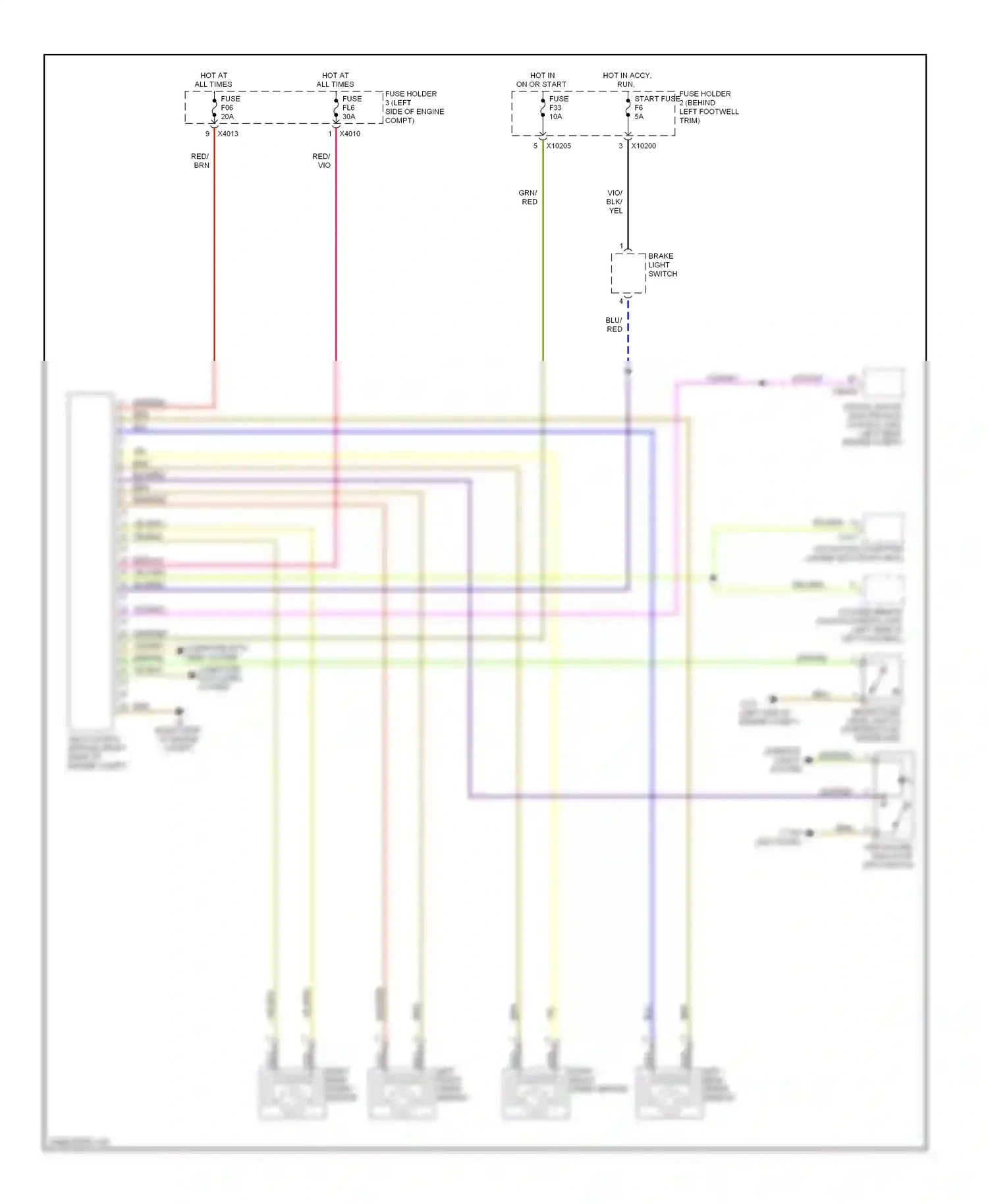 MINI Cooper II (2006-2010) navigation computer (under left front seat) wiring diagram  (2 of 5)