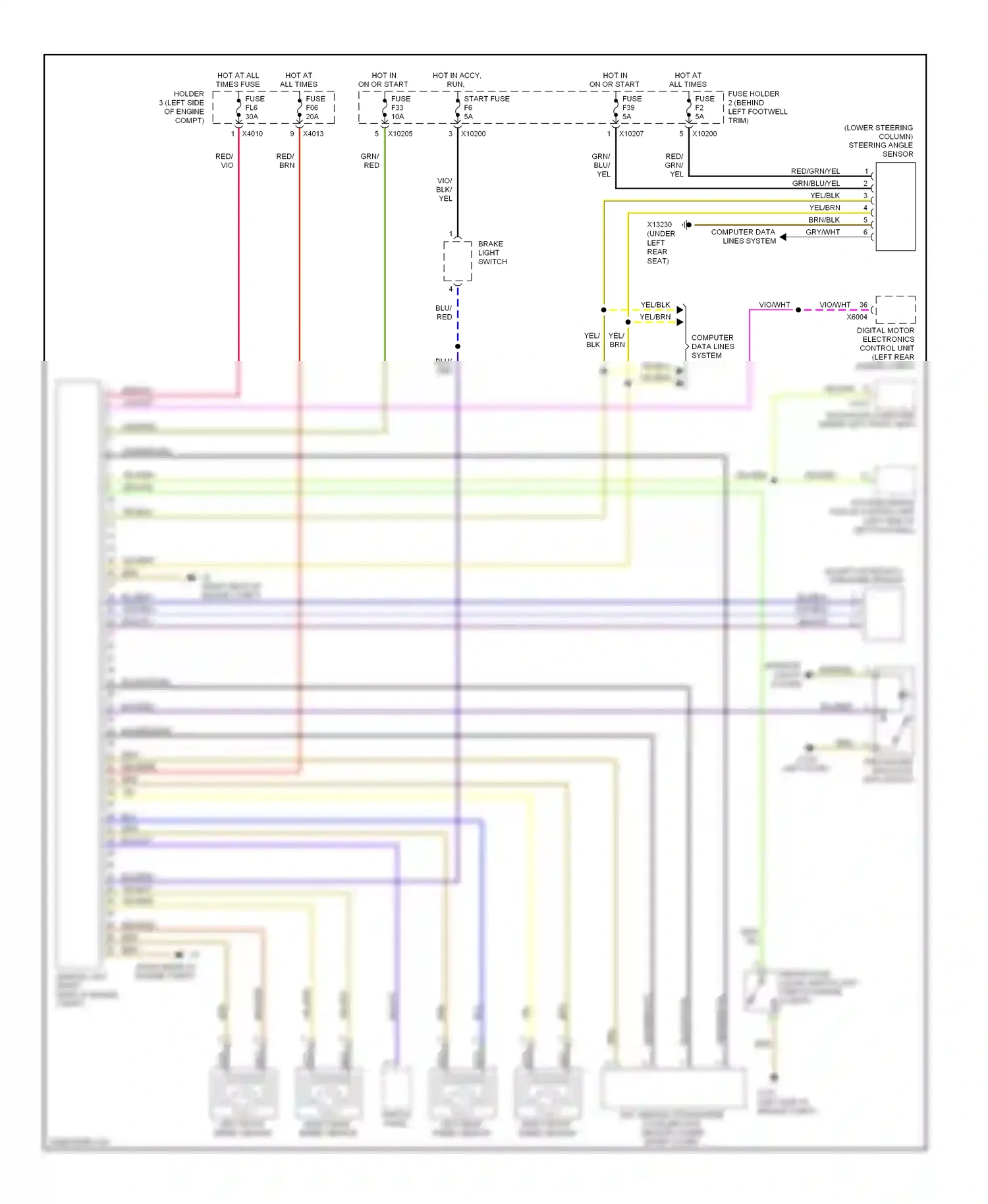 MINI Cooper II (2006-2010) navigation computer (under left front seat) wiring diagram  (1 of 5)