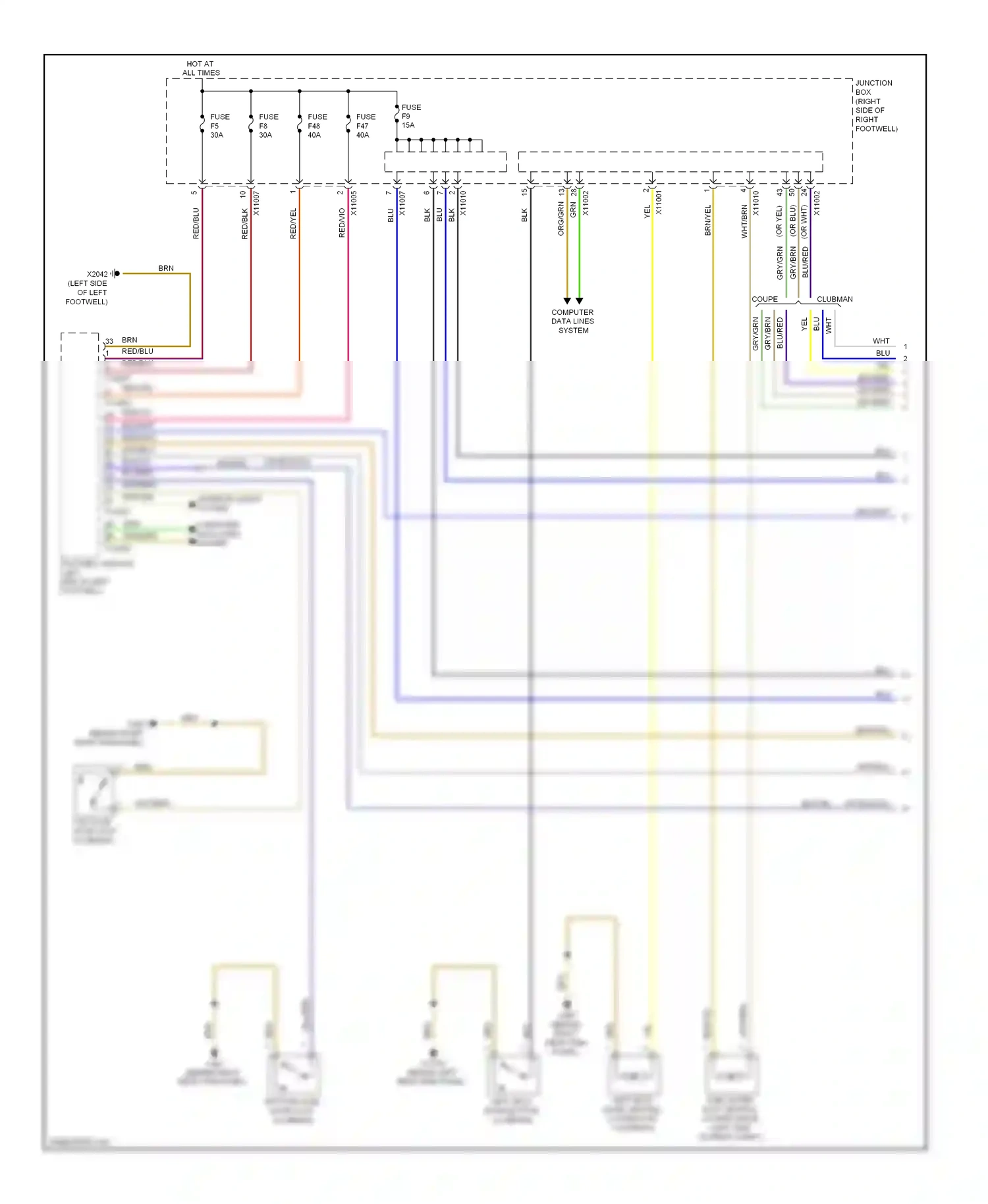 MINI Cooper II (2006-2010) (or blu) wiring diagram  (2 of 4)