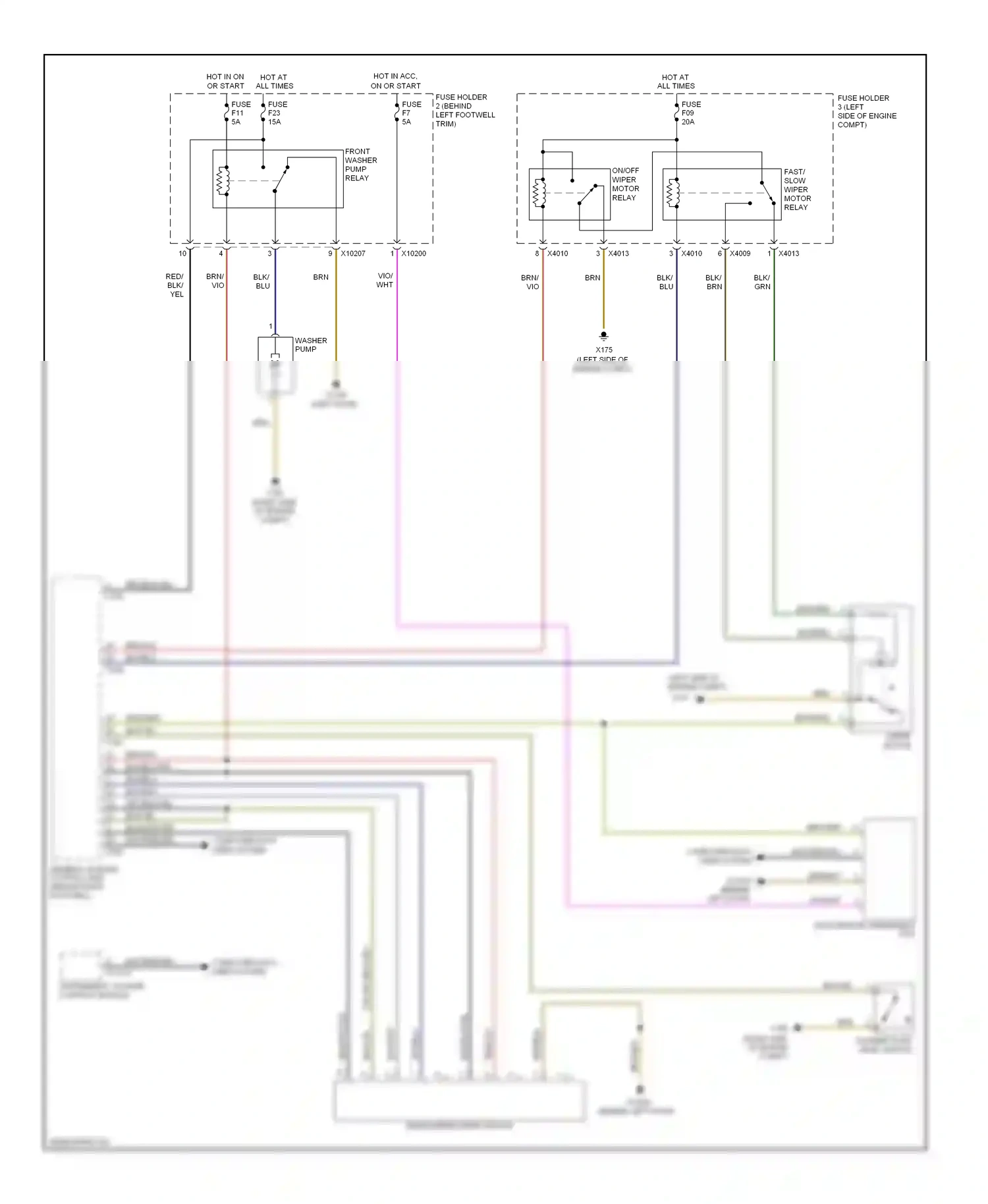 MINI Cooper II (2006-2010) rain sensor (windshield top) wiring diagram  (1 of 2)