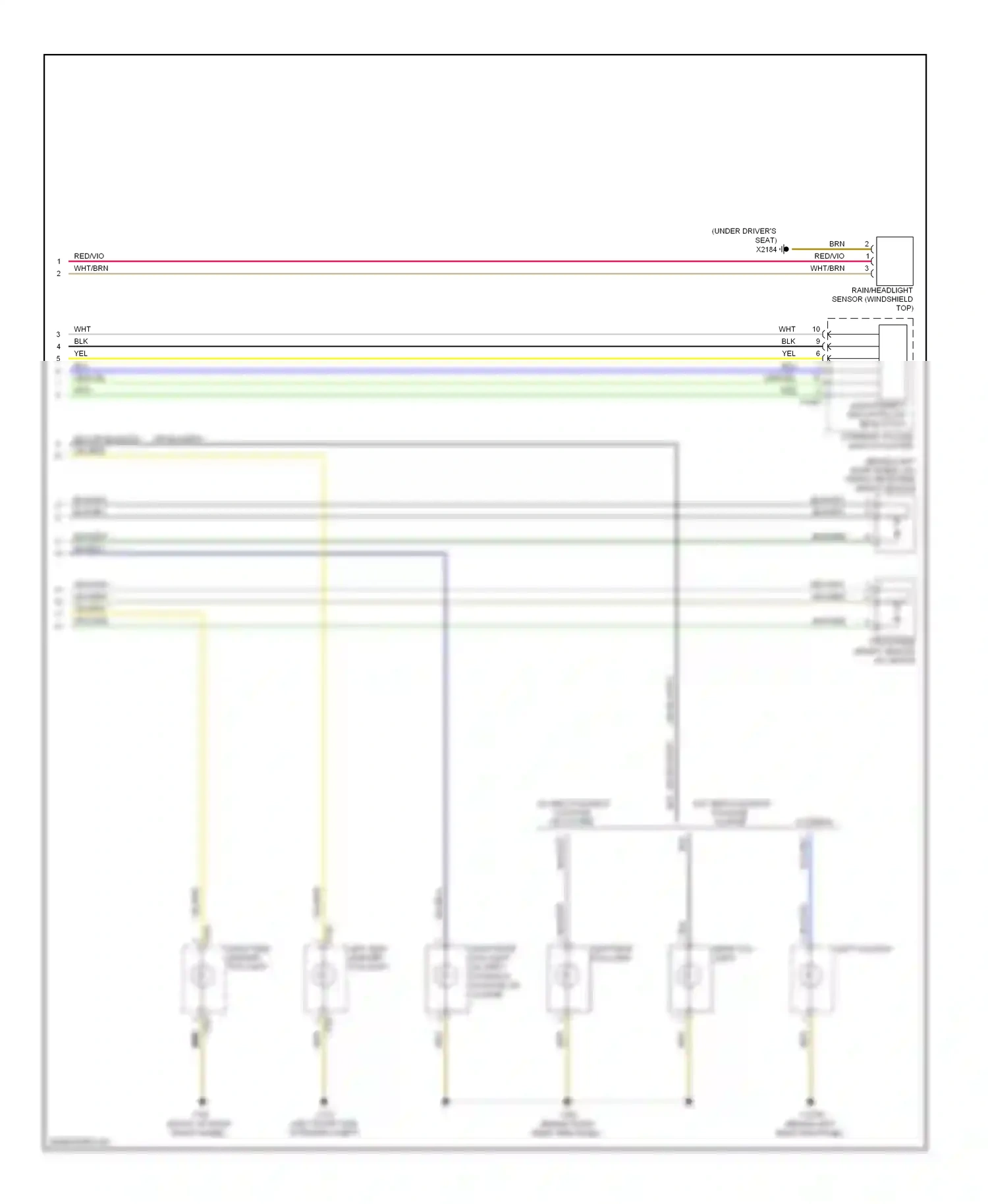 MINI Cooper II (2006-2010) rain/headlight sensor (windshield top) wiring diagram  (2 of 2)