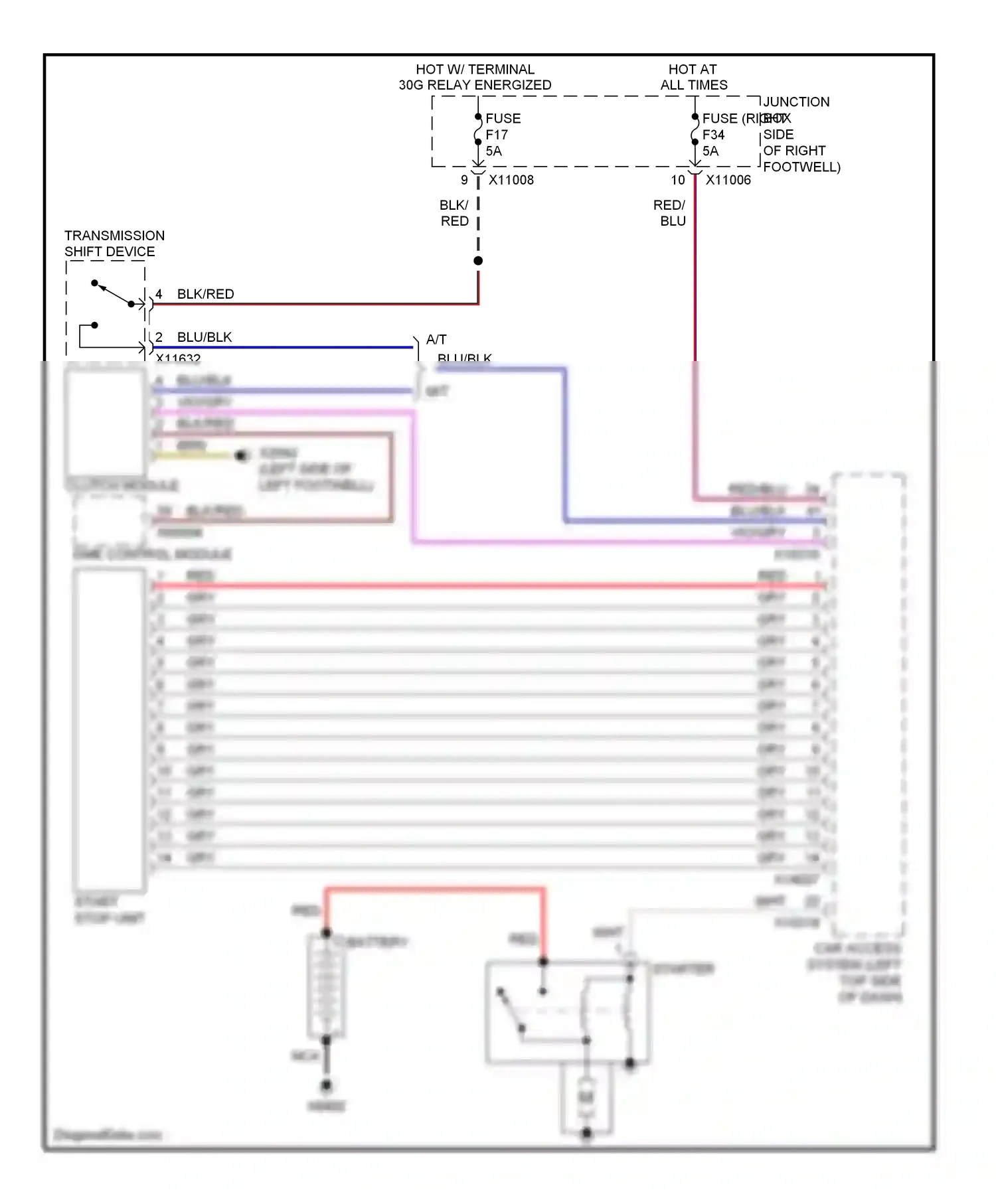 MINI Cooper II (2006-2010) transmission shift device wiring diagram  (5 of 5)