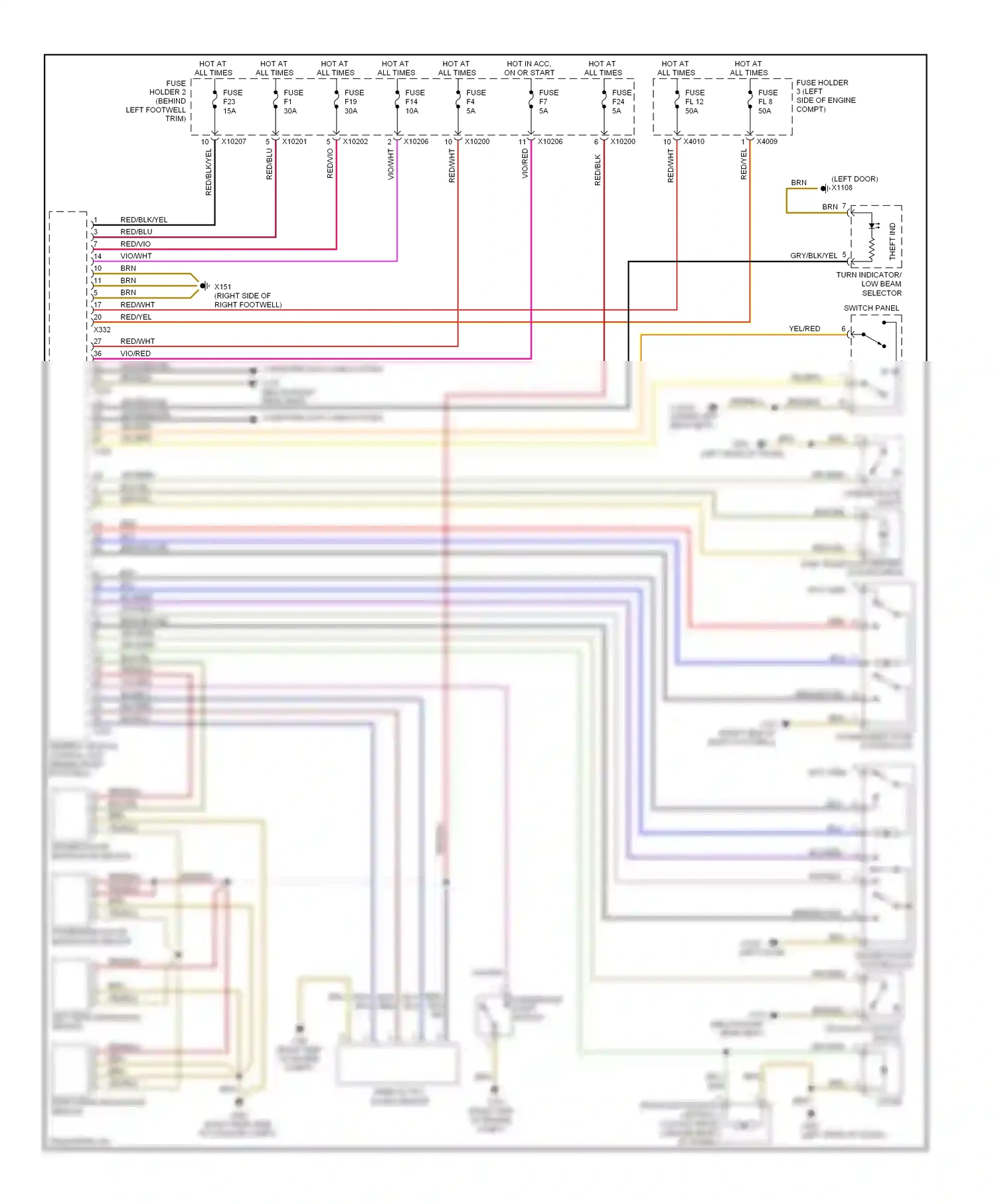 MINI Cooper II (2006-2010) trunk lid contact switch wiring diagram  (1 of 3)