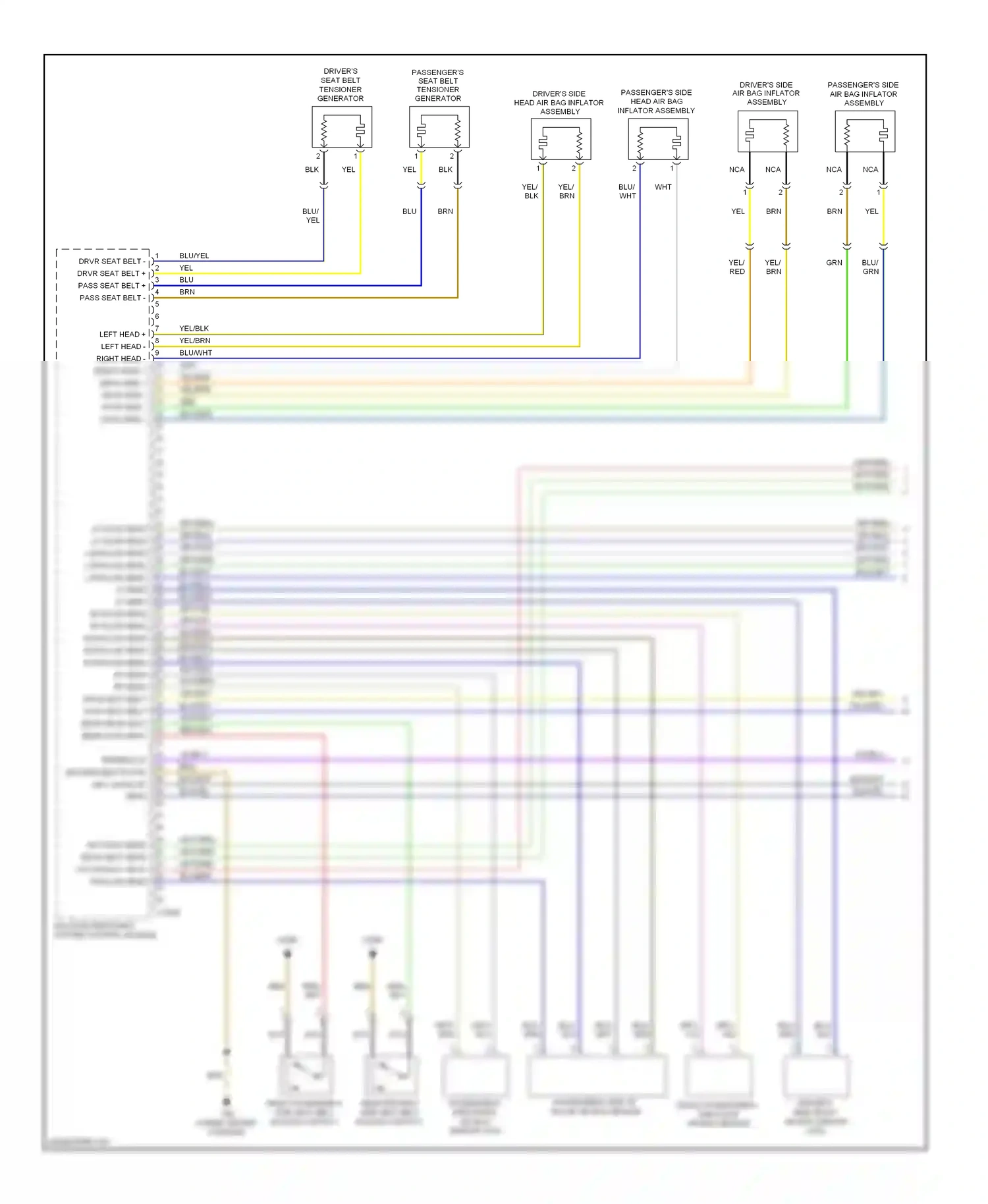MINI Cooper II (2006-2010) (under center console) wiring diagram  (2 of 3)
