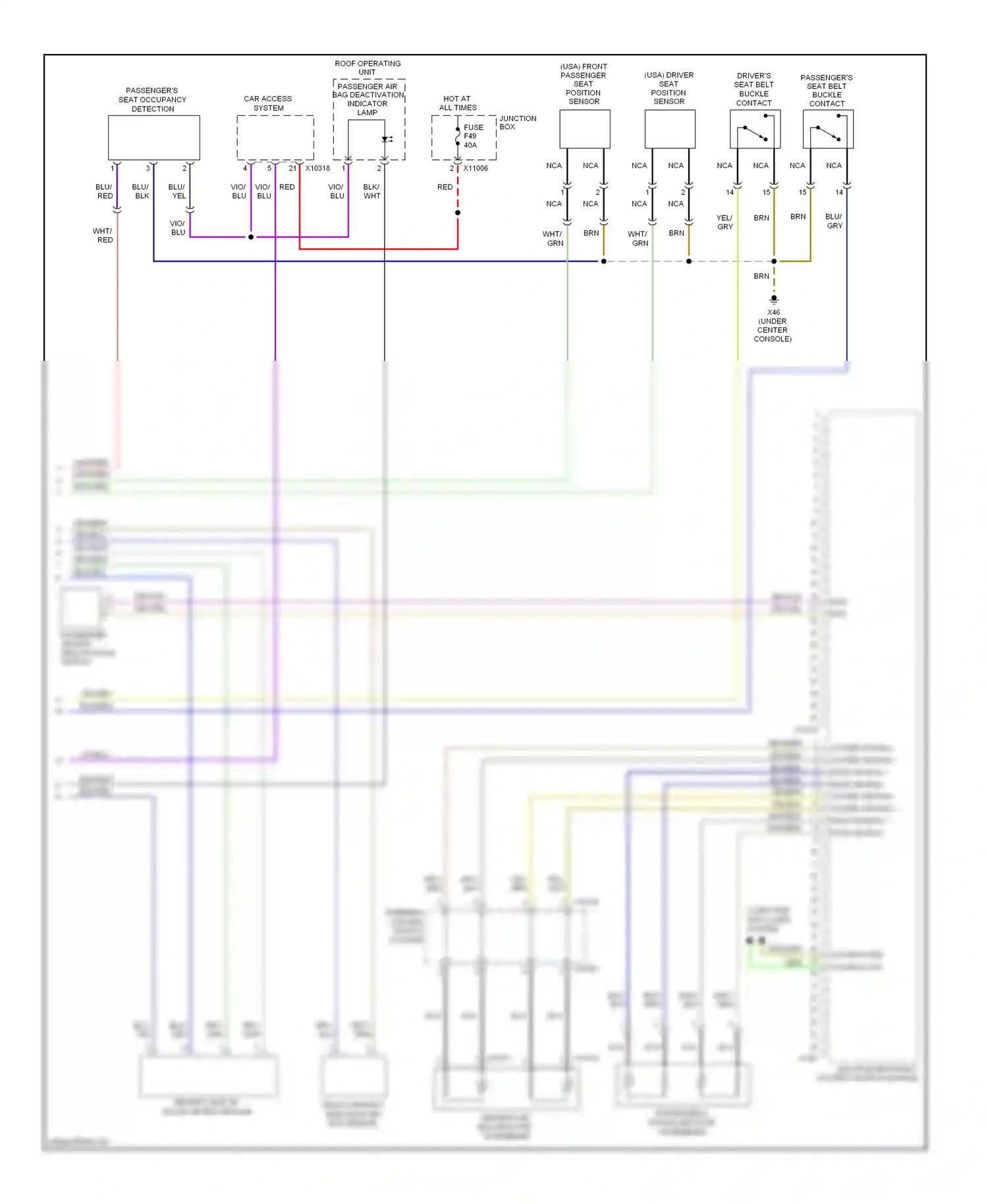 MINI Cooper II (2006-2010) (under center console) wiring diagram  (3 of 3)