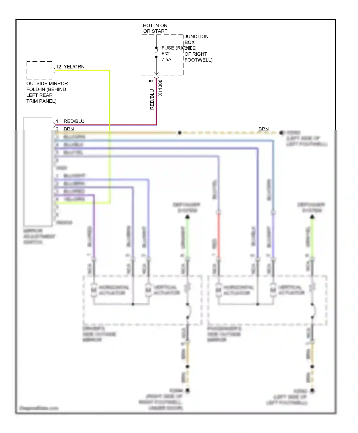 MINI Cooper II (2006-2010) vertical actuator wiring diagram  (2 of 2)