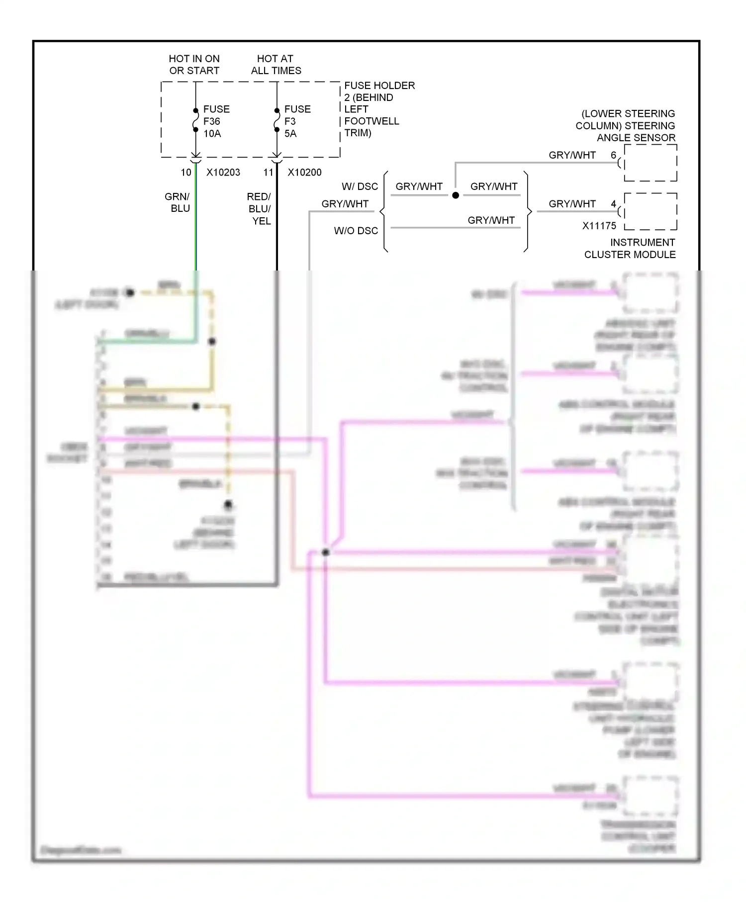 MINI Cooper II (2006-2010) w/ dsc wiring diagram  (2 of 8)