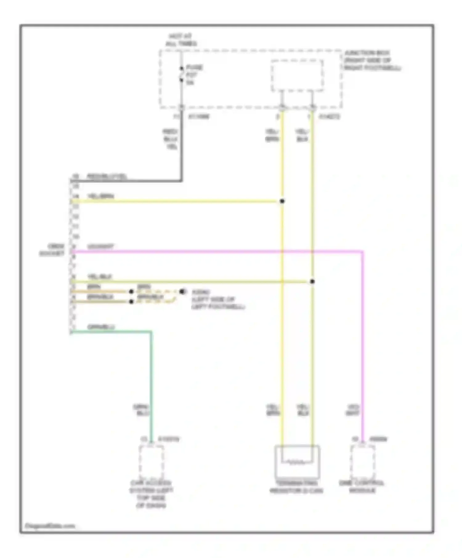 Wiring diagram yel/brn for MINI Cooper II (2006-2010) (20 of 65)