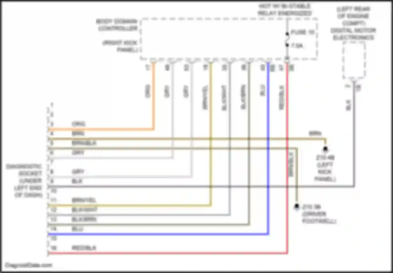 Wiring diagram hot w/ bi-stable relay energized for MINI Cooper III facelift 2 (2021-2024) (4 of 10)
