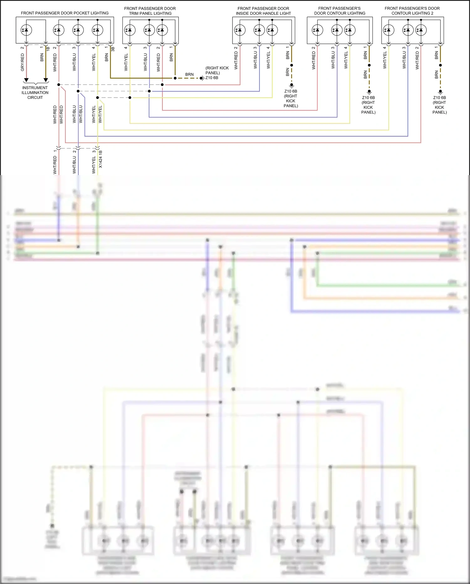 MINI Cooper III facelift (2018-2021) passenger's side rear inside door handle light wiring diagram  (1 of 1)