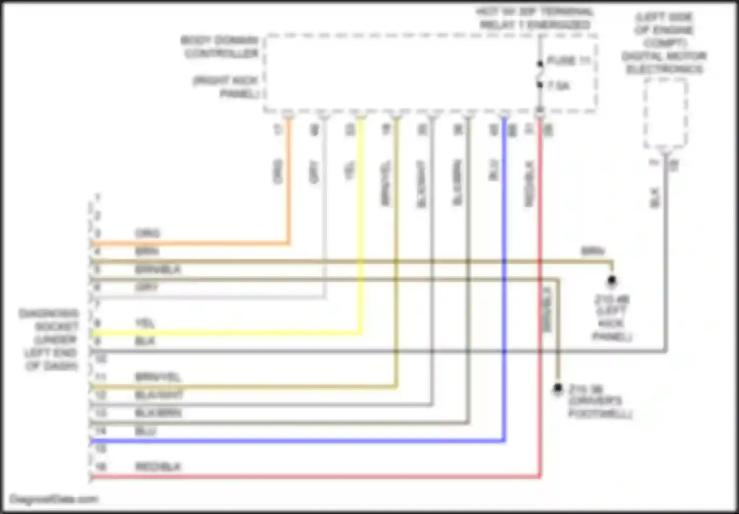 Cooper MINI III (2013-2018): Data link connector circuit, hatchback