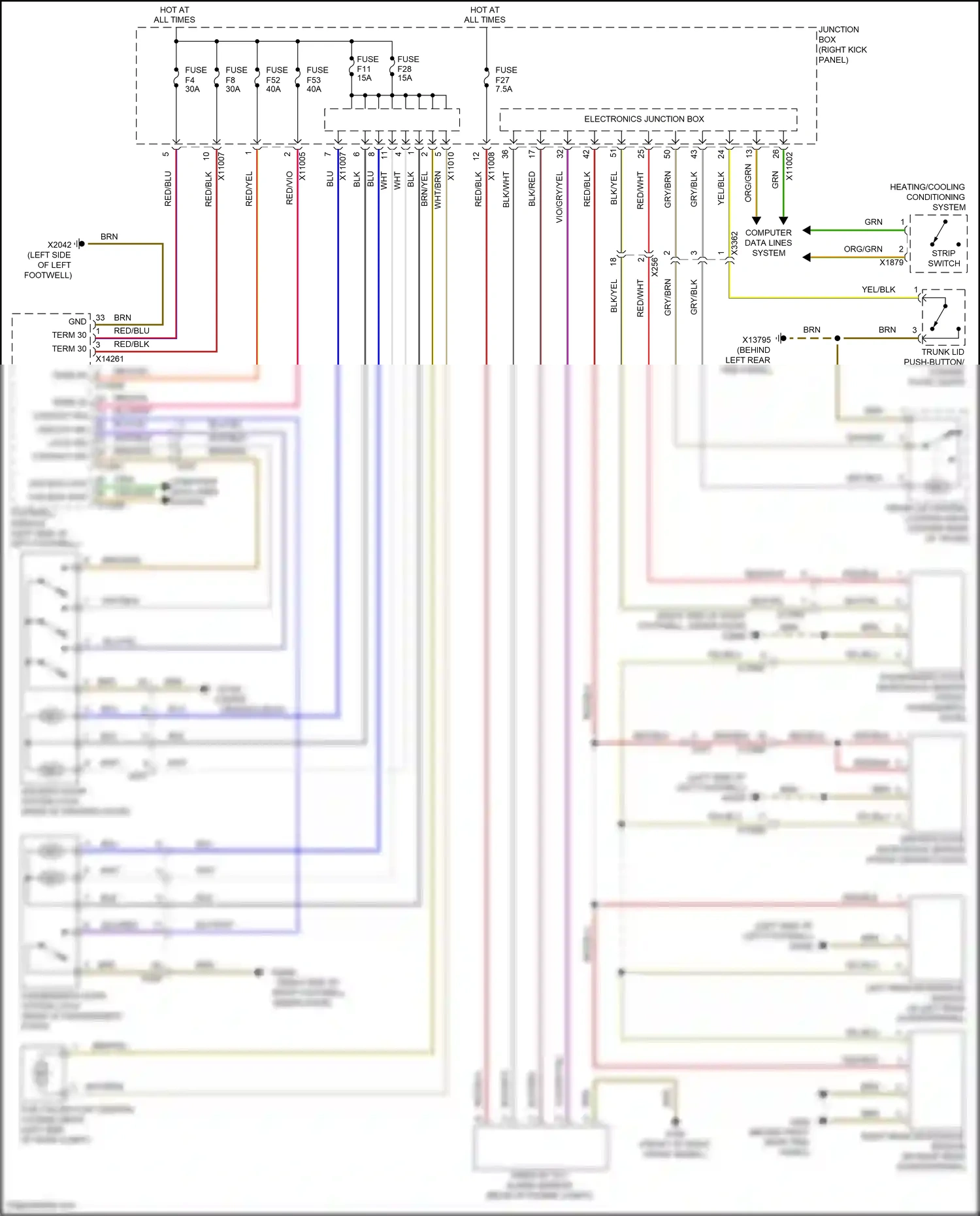 MINI Cooper III (2013-2018) blu/wht wiring diagram  (1 of 59)